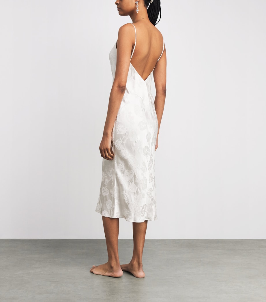 Olivia von Halle Womens Silk Jacquard Slip Midi Dress Liliana Image 4