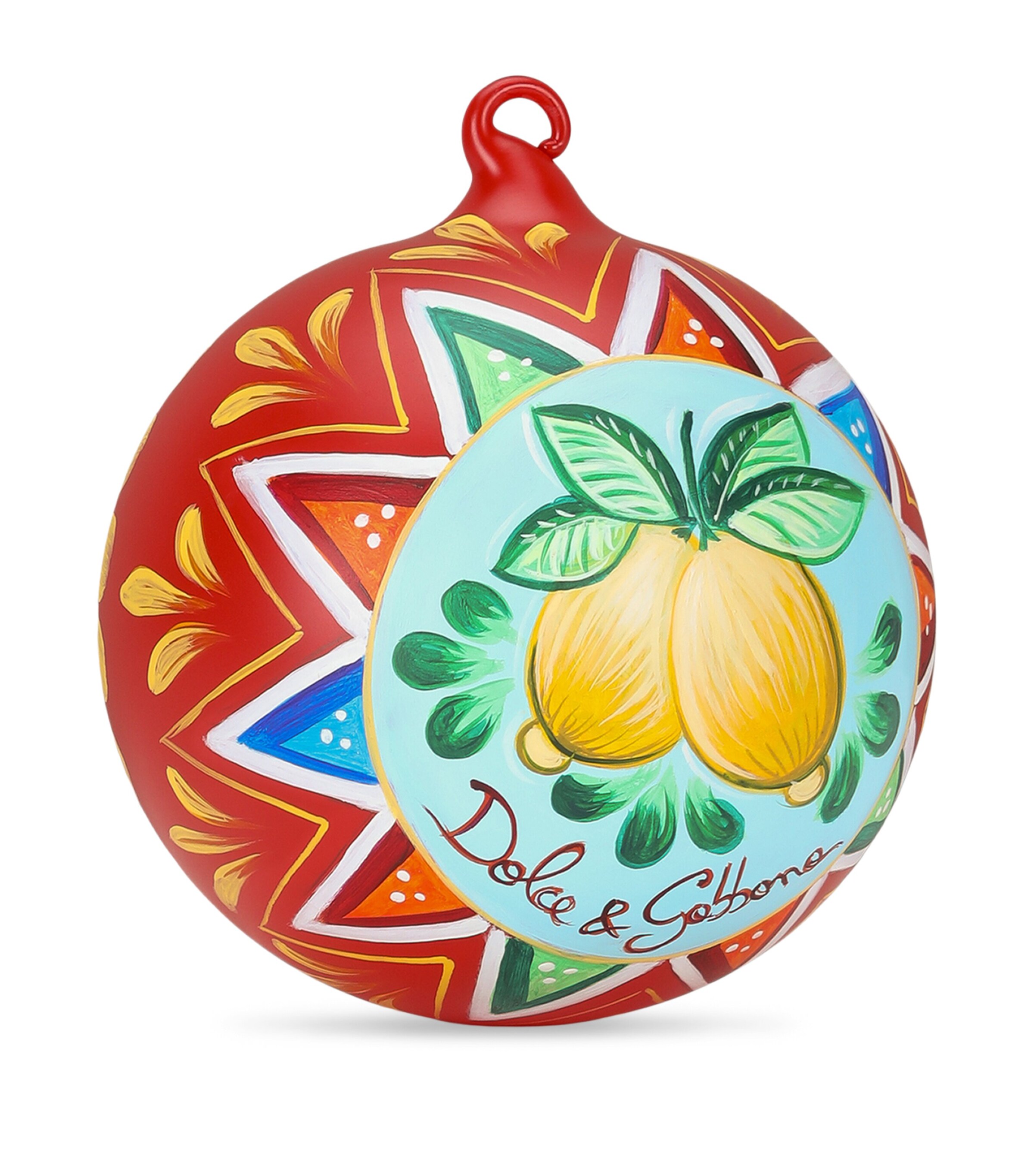 Dolce&Gabbana Casa Hand-Painted Carretto Siciliano Bauble Limoni Image 3