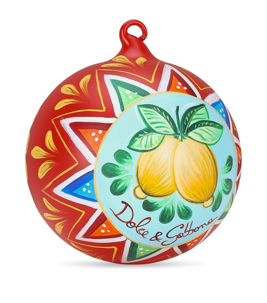 Dolce&Gabbana Casa Hand-Painted Carretto Siciliano Bauble Limoni Image 3