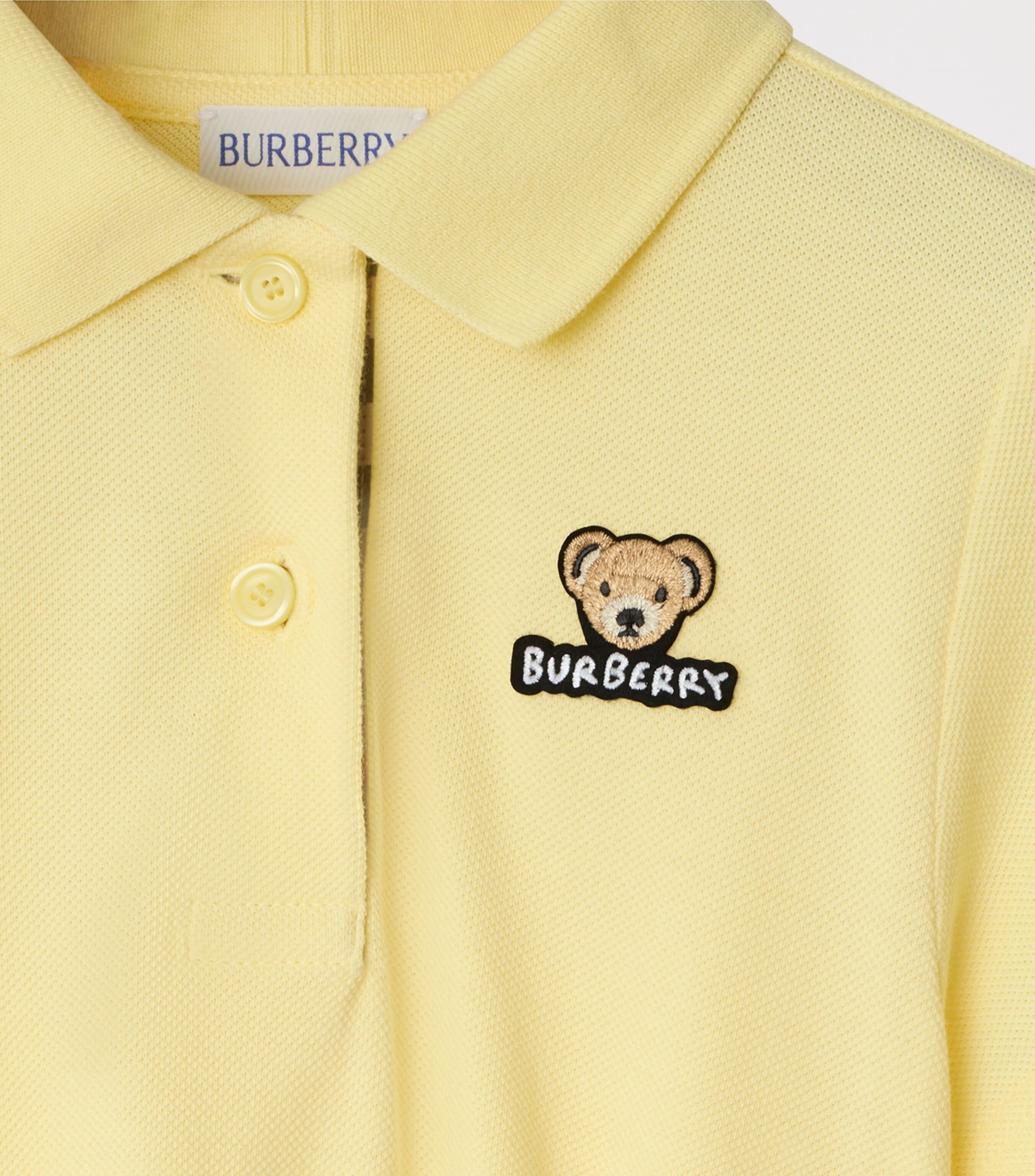 Cotton Polo Shirt Dress (3-12 Years) SHERBET Image 3