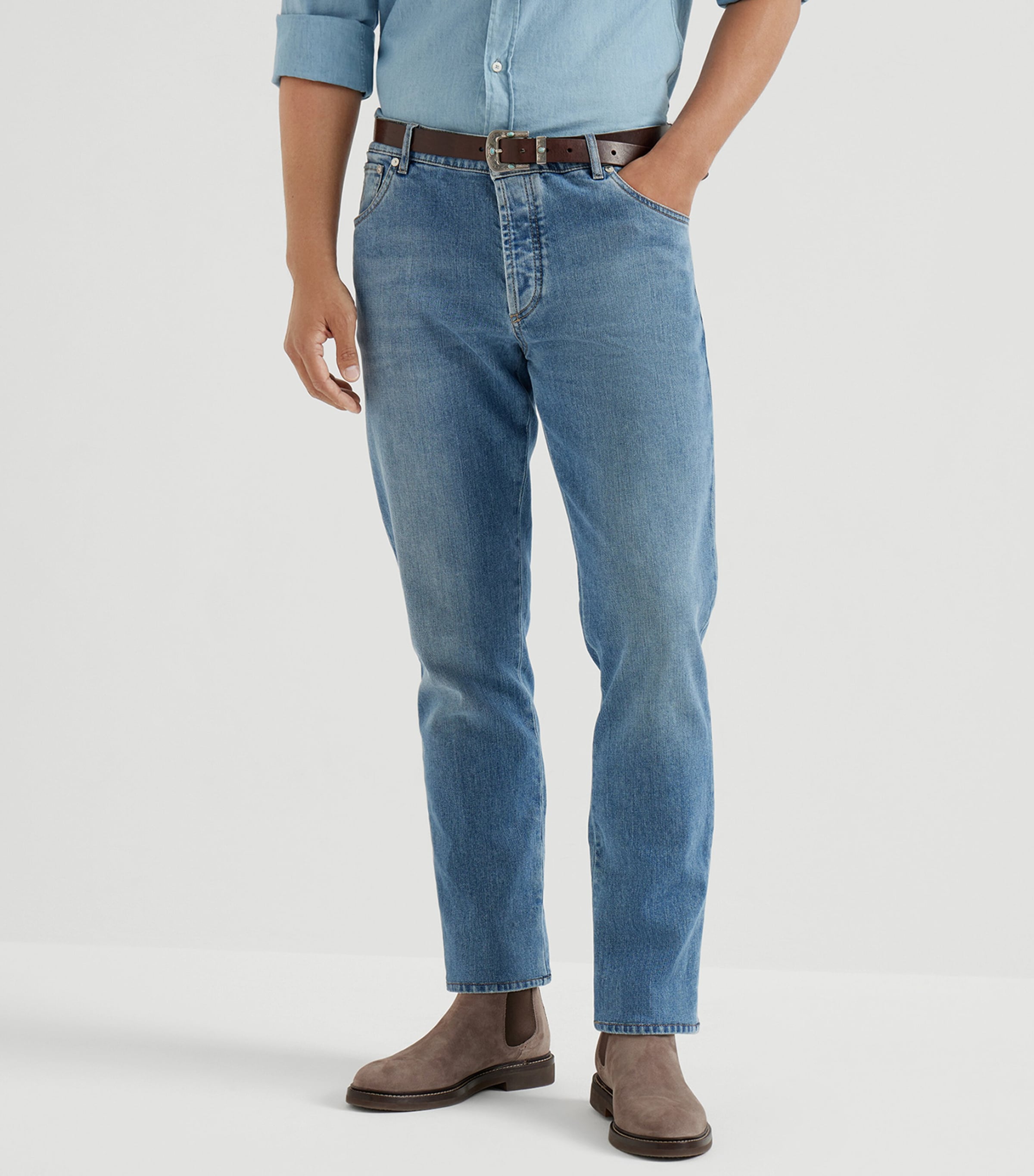 Brunello Cucinelli Mens Comfort Slim-Fit Jeans Image 3
