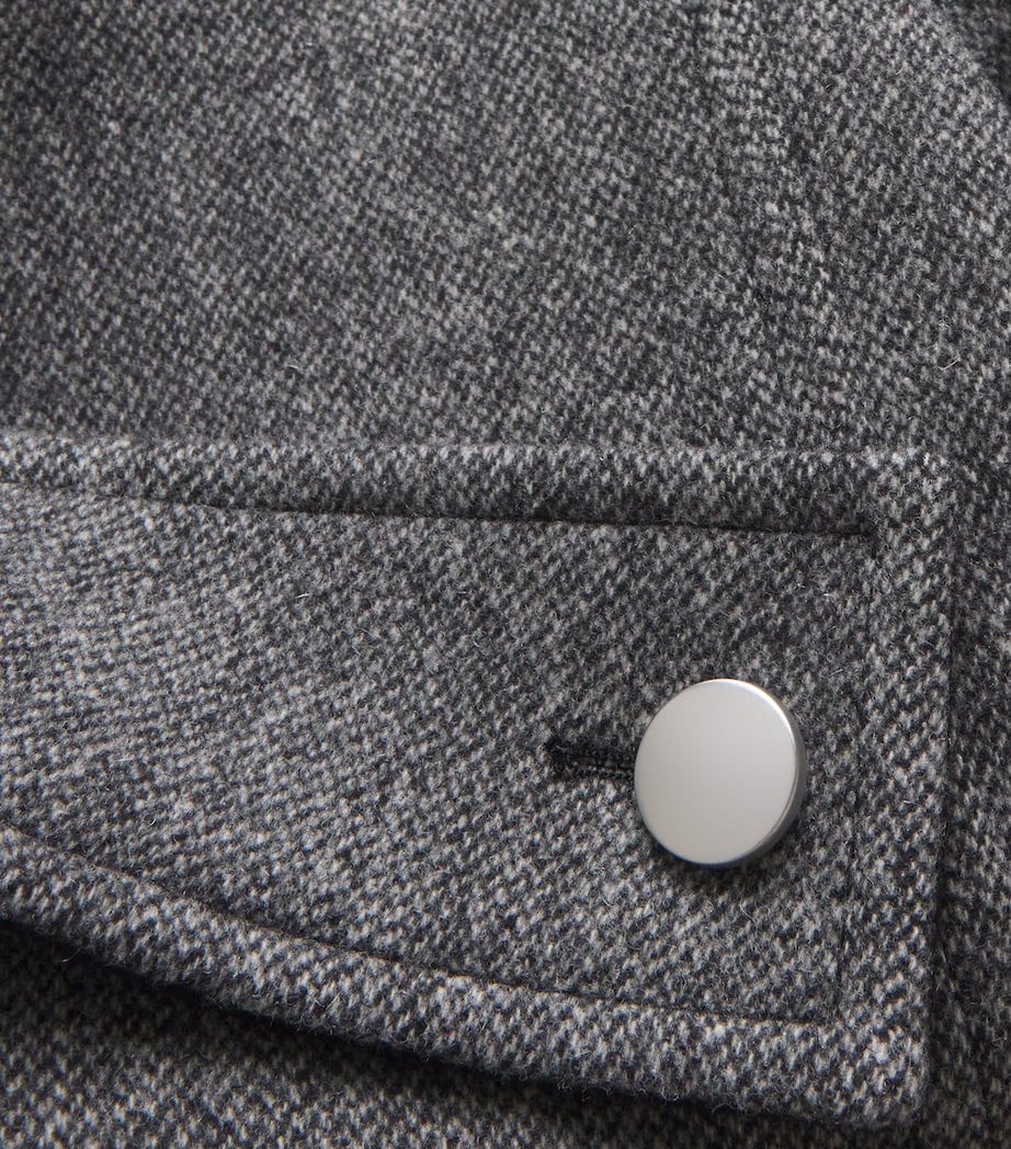 Wool Double-Breasted Coat GREY Image 5