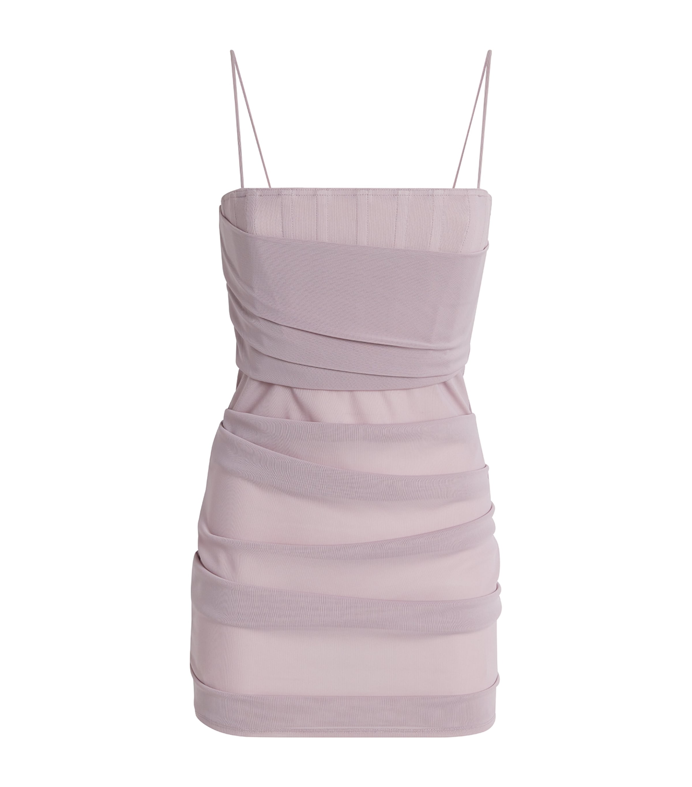 Alex Perry Womens Mesh Corset Mini Dress Lavender Grey Image 1