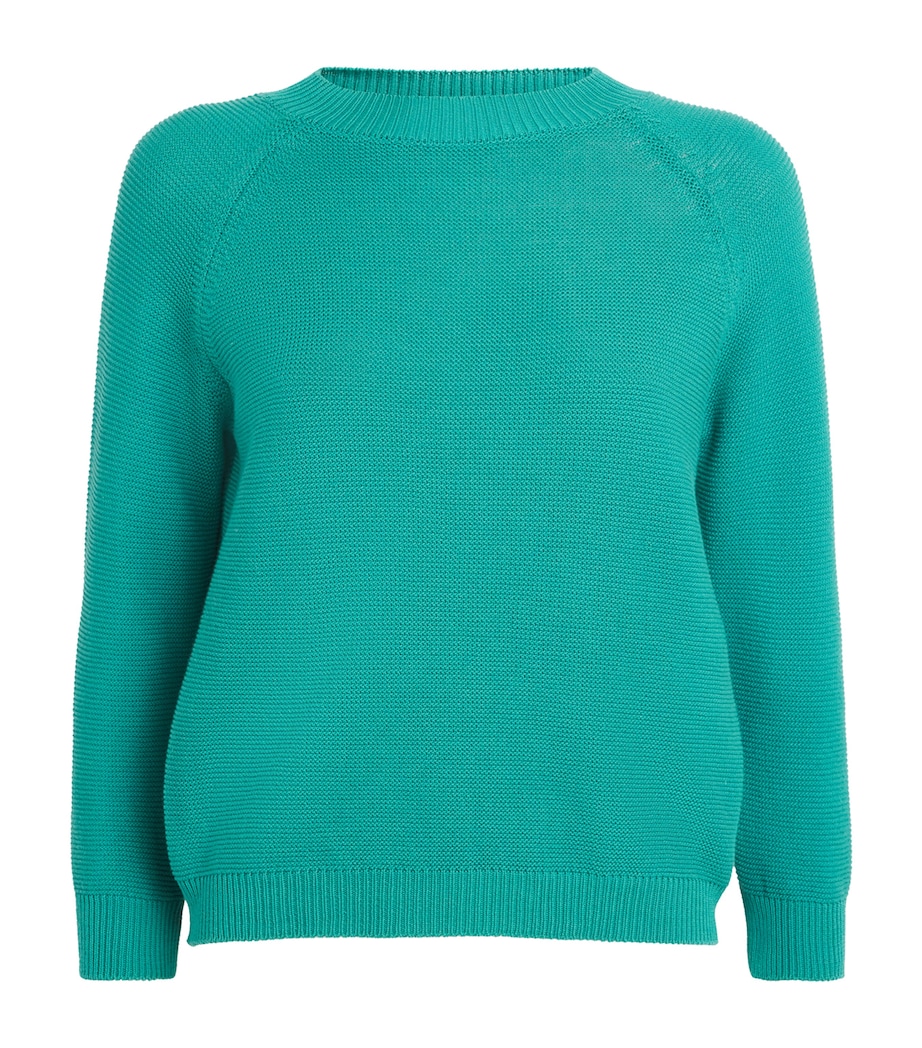 Weekend Max Mara Womens Cotton Crew-Neck Sweater Emerald Image 1