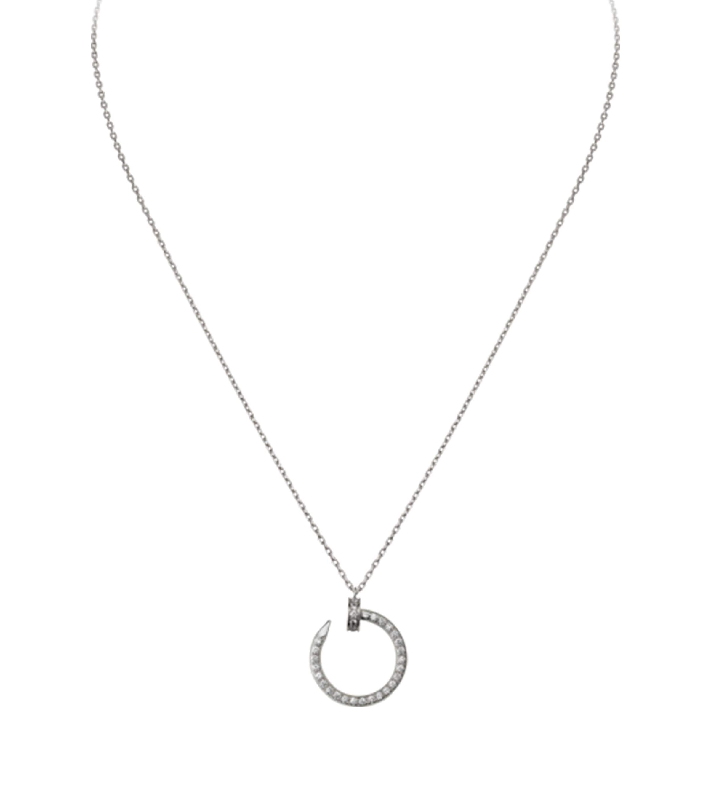 Cartier White Gold and Diamond Juste en Clou Pavé Necklace White Gold Image 3