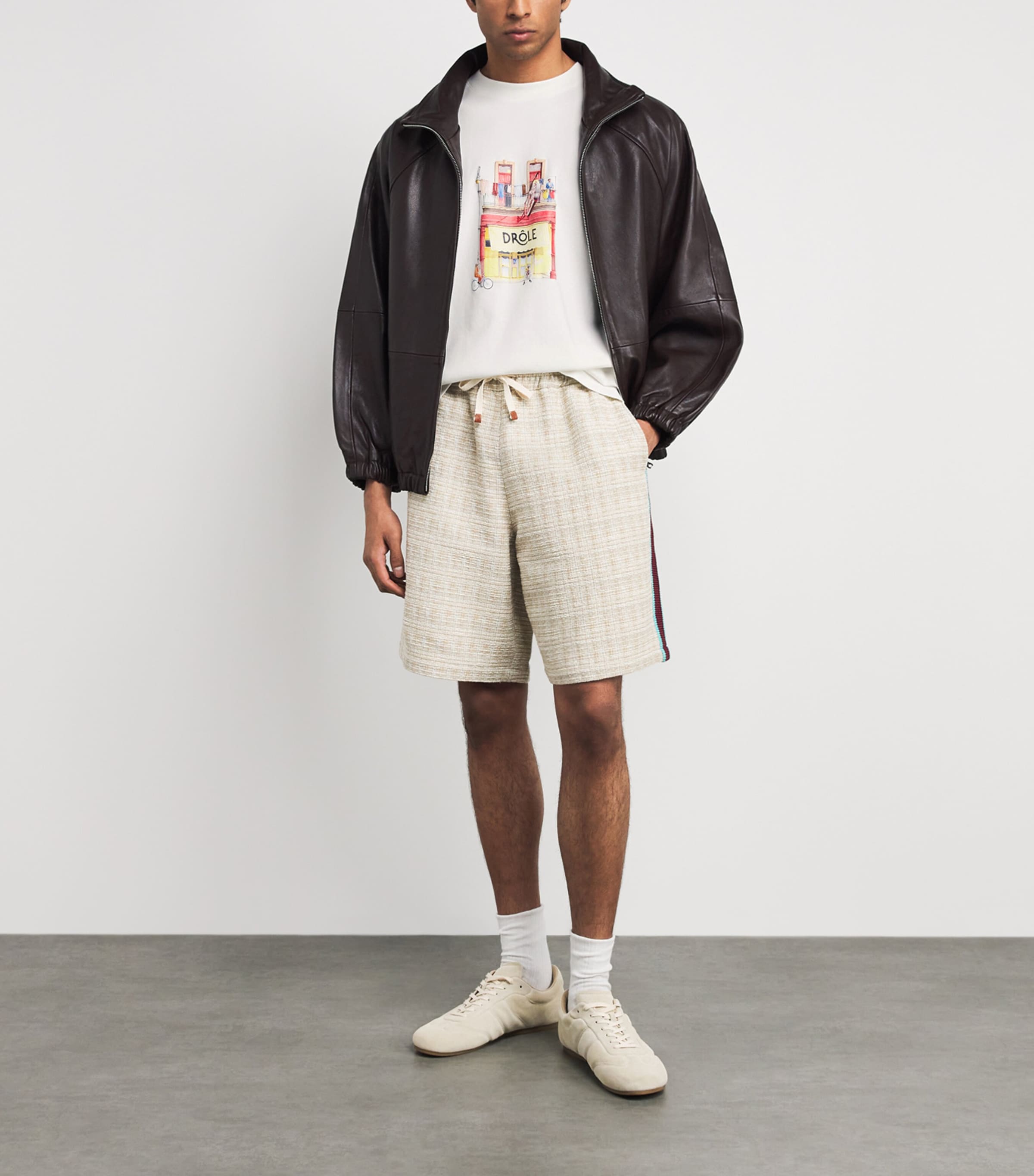 Drôle De Monsieur Mens Cotton Café T-Shirt Off White Image 2