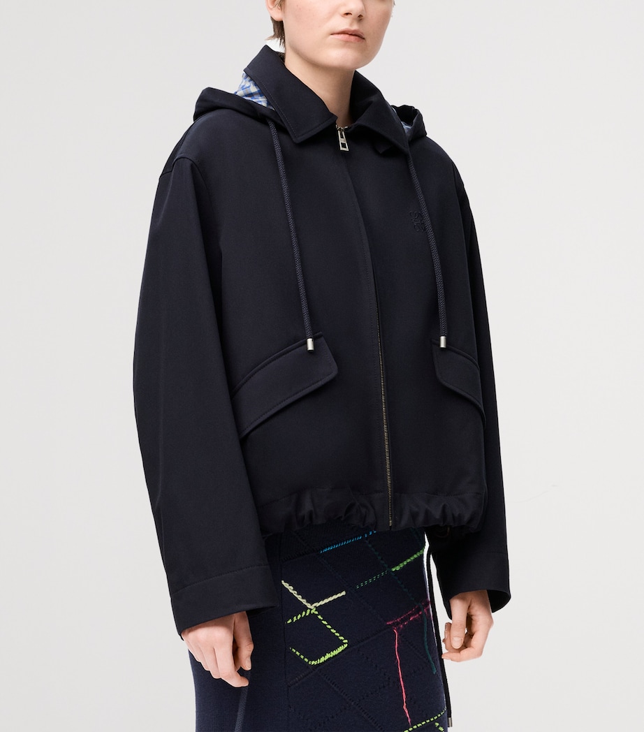 Hooded Bomber Jacket DARK NAVY Image 3