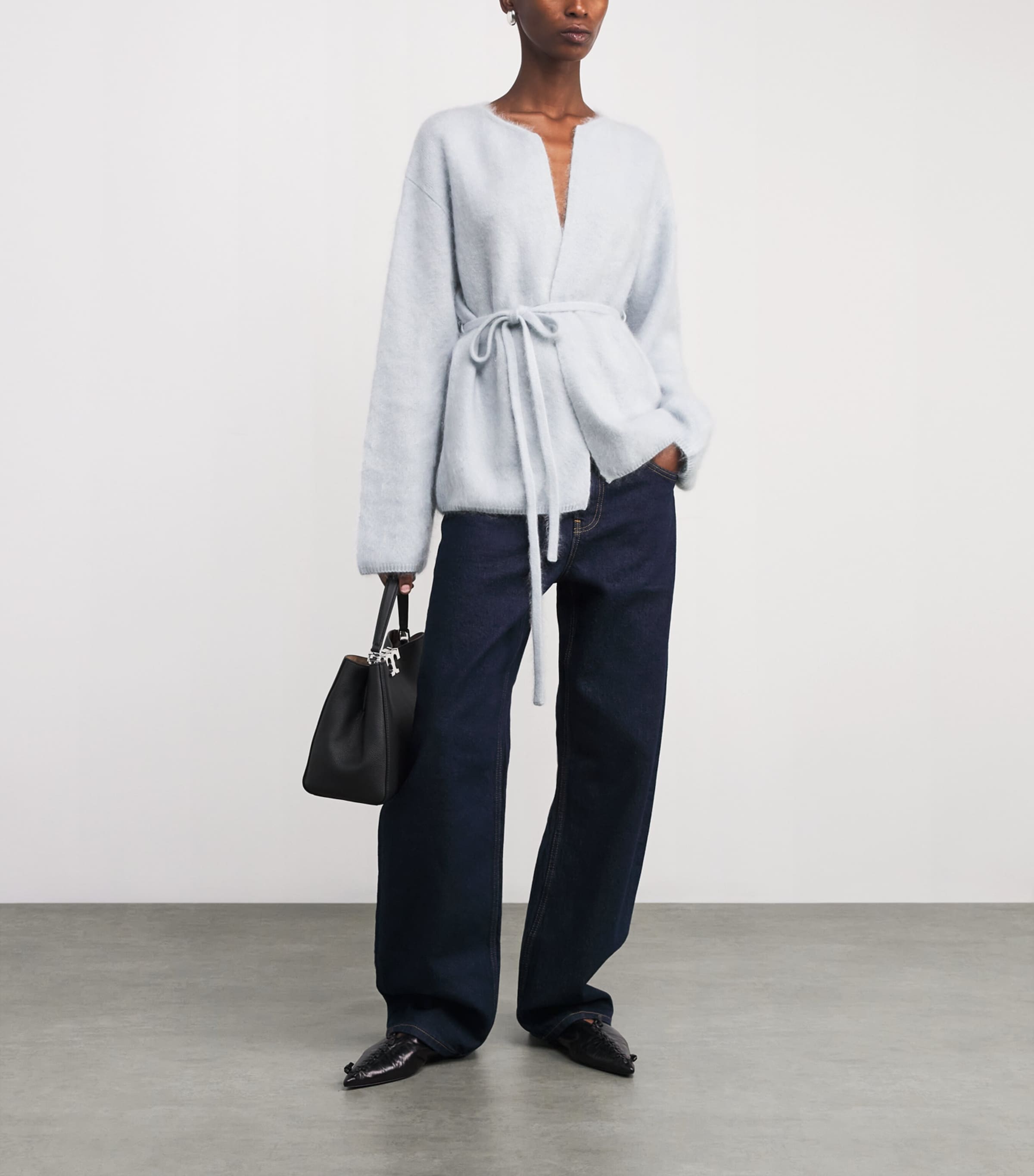 Brushed Cashmere Cardigan LIGHT BLUE Image 2