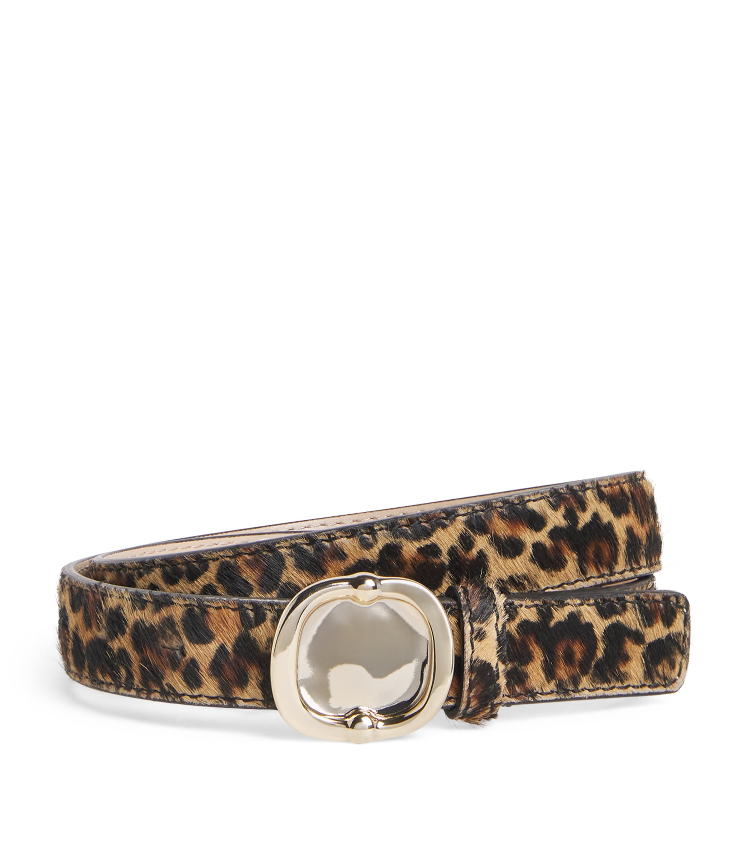 Claudie Pierlot Leopard-print Buckle Belt In Brown