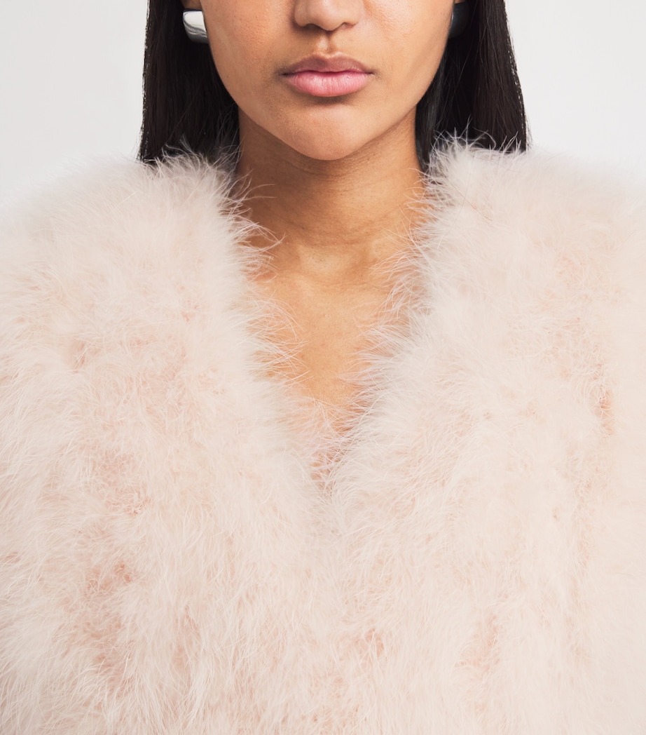 Yves Salomon Womens Feather Cropped Cape Image 3