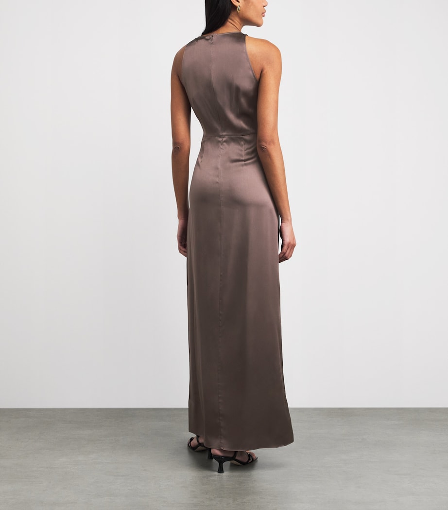 STAUD Womens Silk-Blend Jaelyn Maxi Dress Mink Mink Image 4