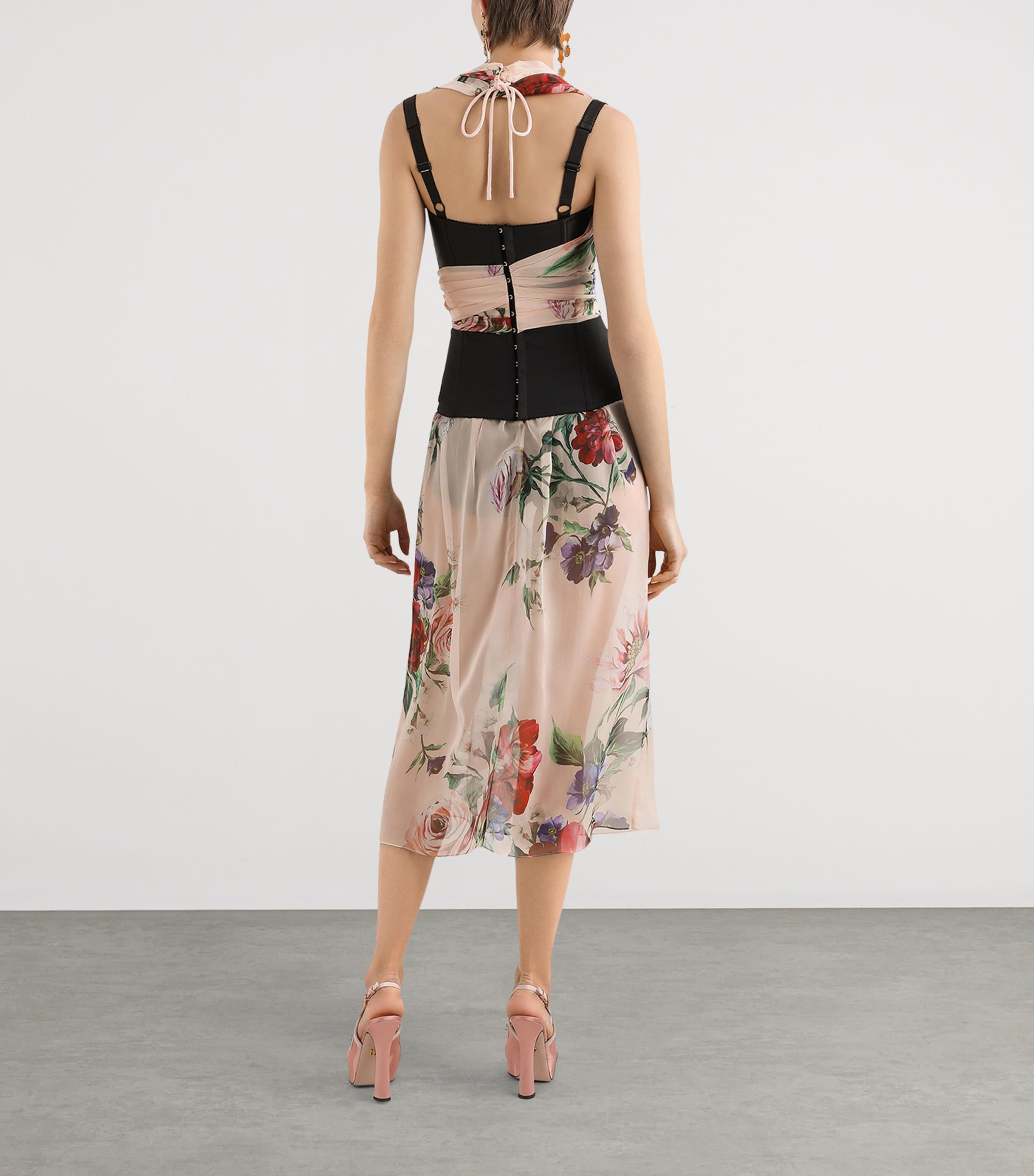 Floral Print Corset Top H25PR-B.FIORI ANTICH Image 6