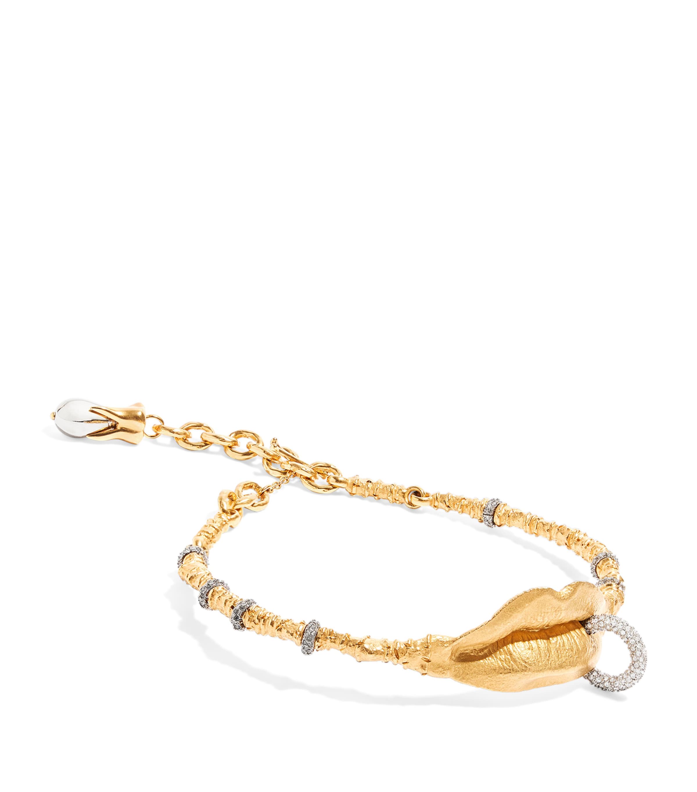 Schiaparelli Pierced Lips Choker Gold Image 1