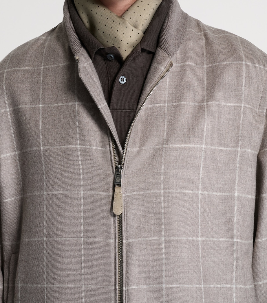 Dunhill Mens Cashmere Check Print Athluxury Jacket Image 5