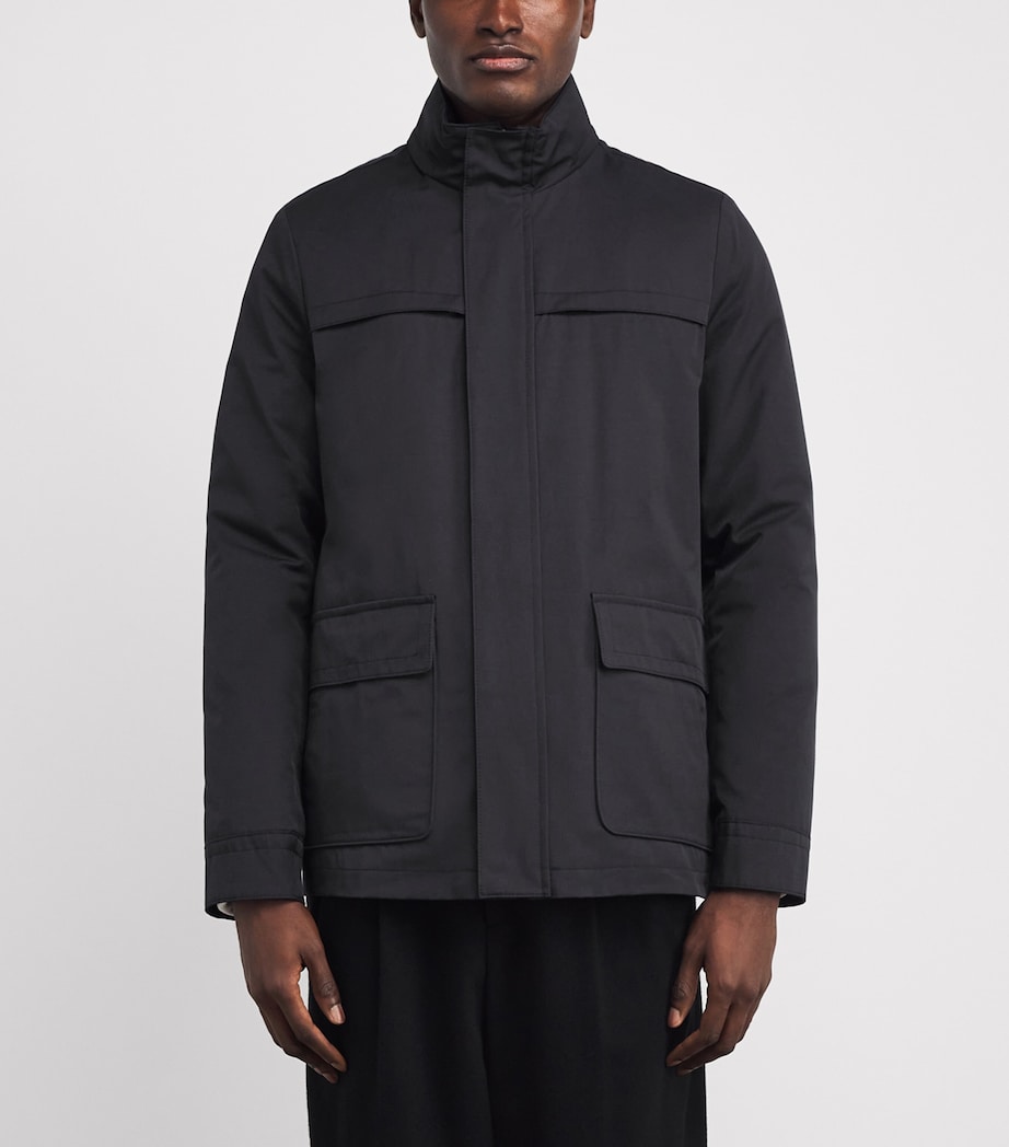 Cotton-Blend Waterproof Oyster Jacket 01 BLUE NAVY Image 3