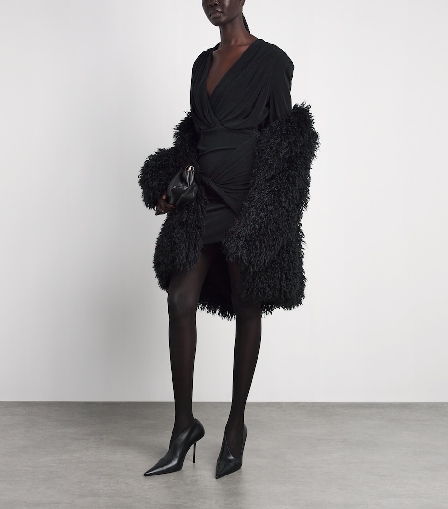 CAMILLA AND MARC Womens Draped Katerina Mini Dress Dblk Black Image 2