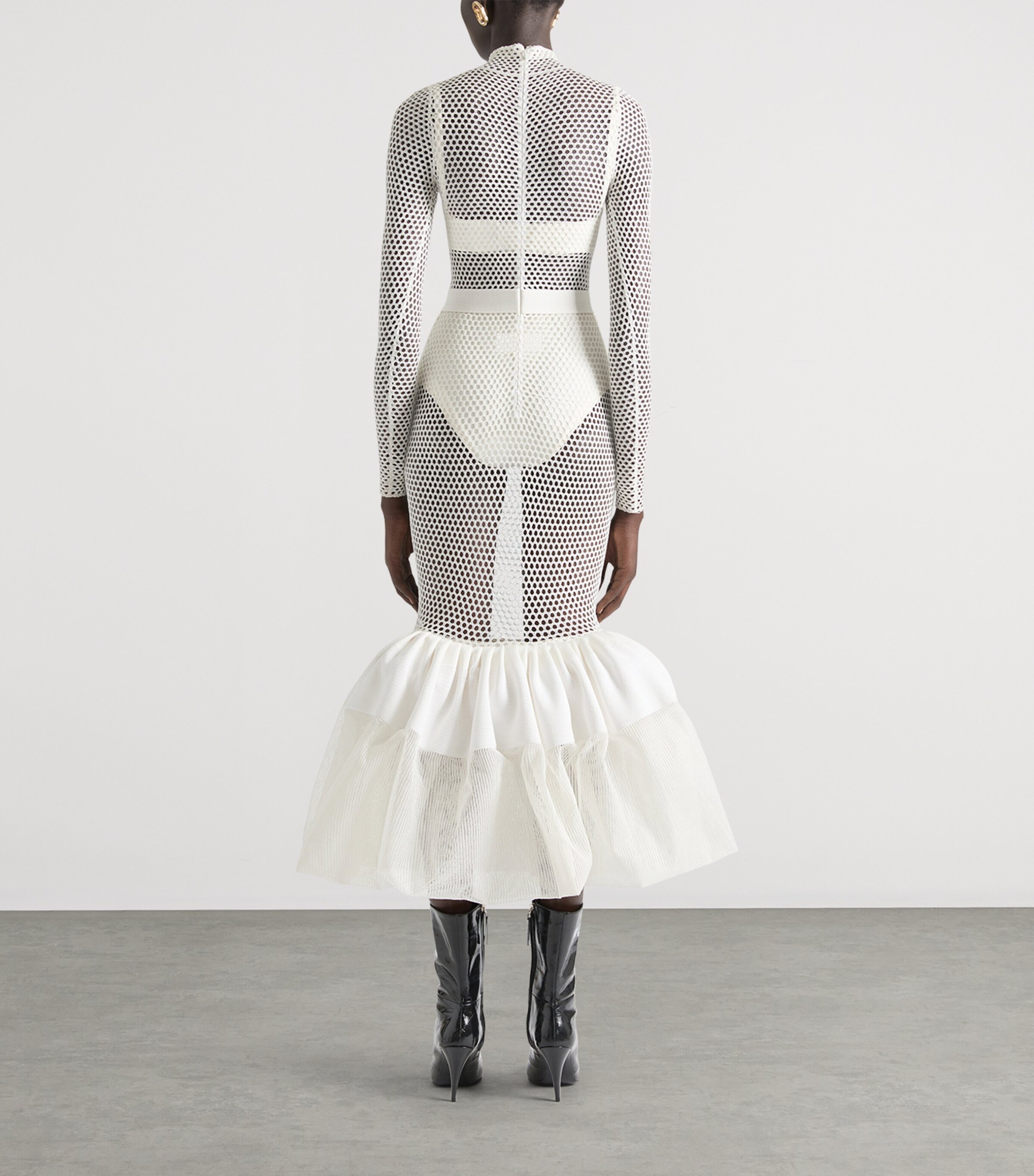 Knit Midi Dress WHITE Image 3