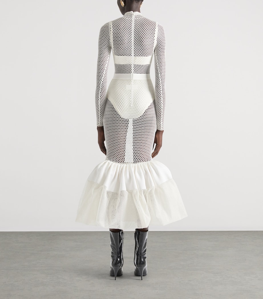 Knit Midi Dress WHITE Image 3