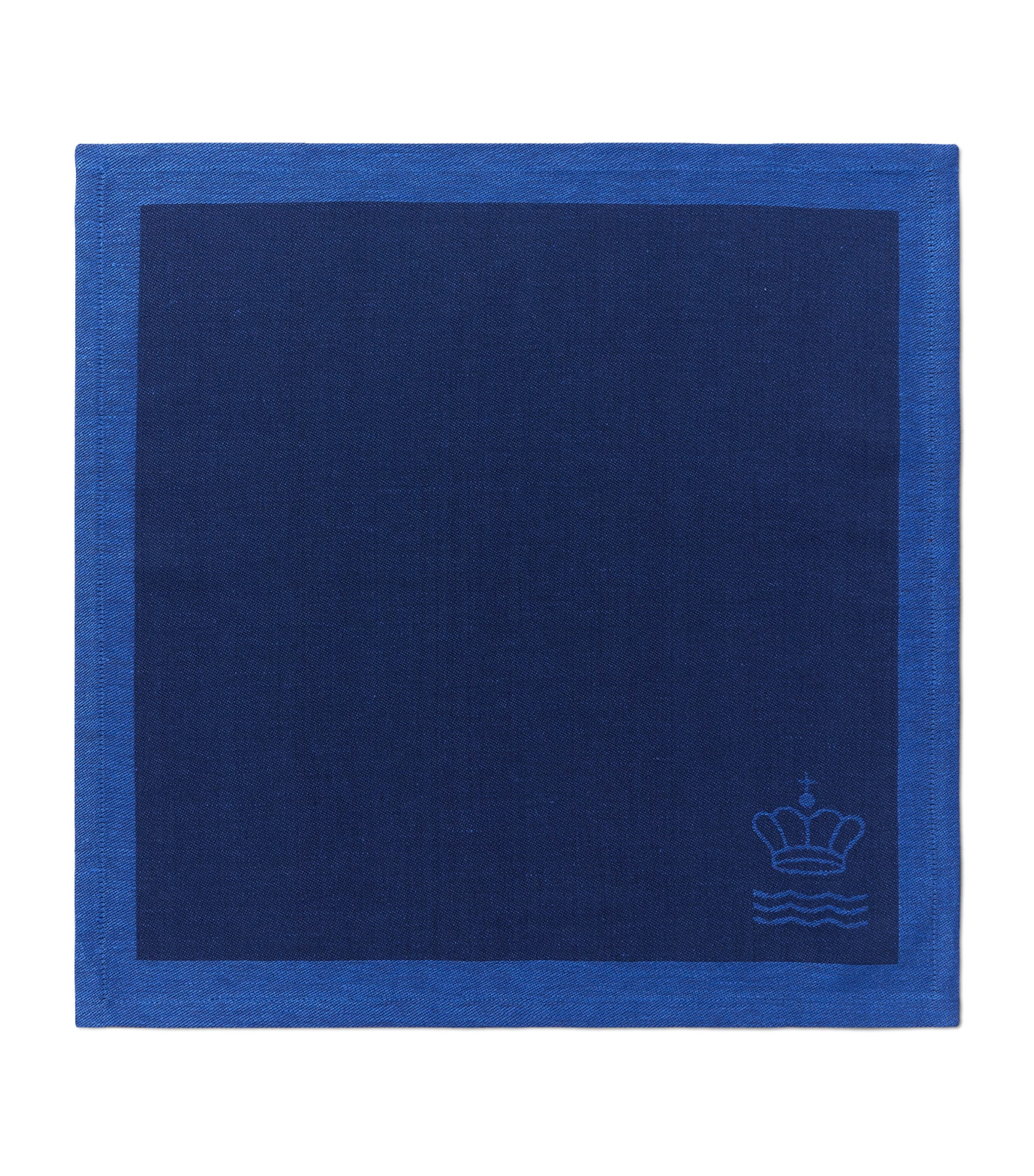 Set of 2 Jacquard Waves Napkins (45cm x 45cm) BLUE Image 3