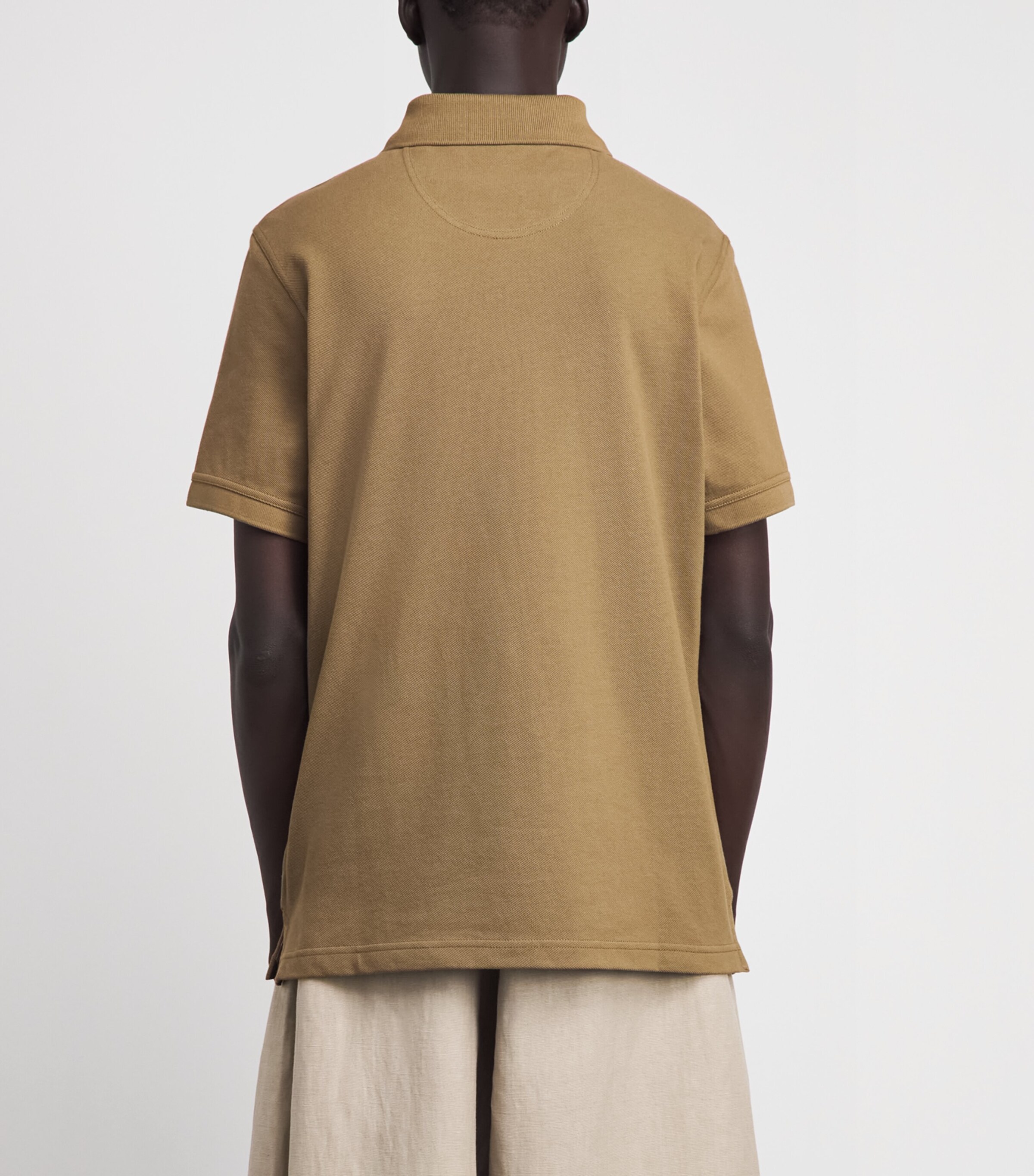 Barbour Mens Cotton Piqué Polo Shirt Clay Image 5