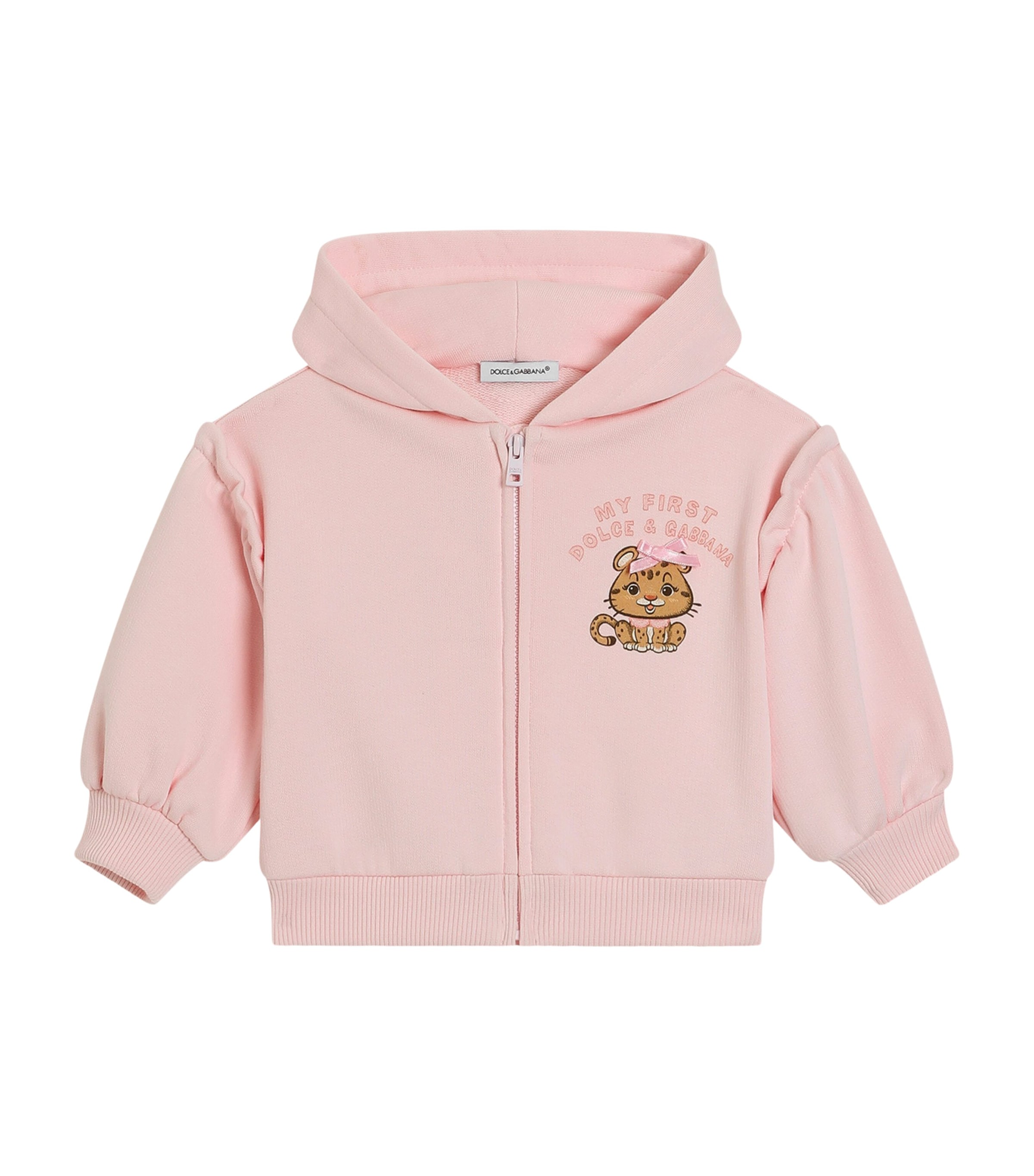 Dolce&Gabbana Kids Cotton Zip-Up Hoodie (3-30 Months) Lavender Image 1