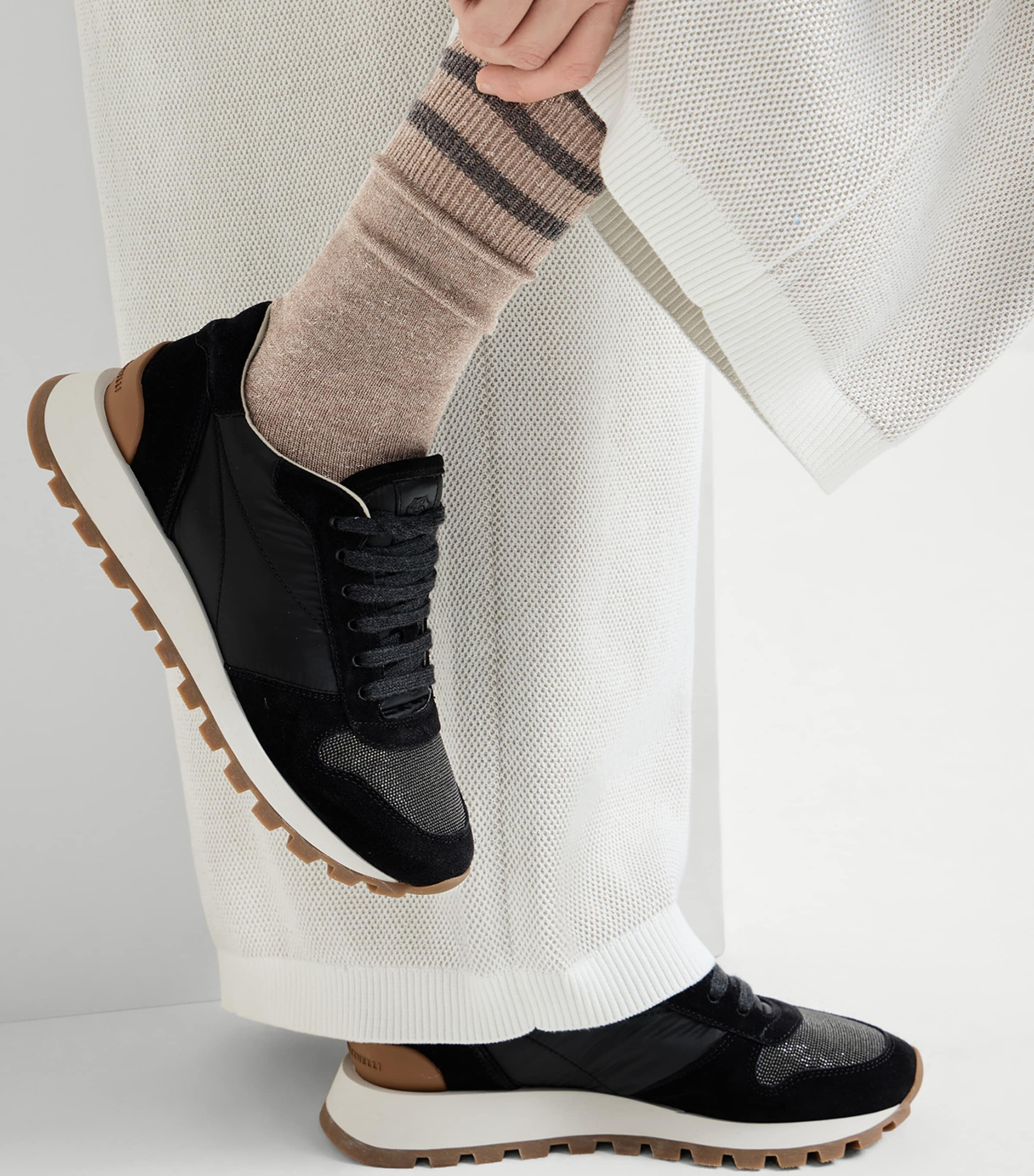 Brunello Cucinelli Womens Cashmere-Blend Sparkling Knit Socks Image 3