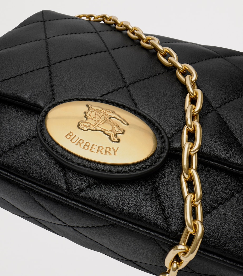 Medium Leather Strand Shoulder Bag BLACK Image 6