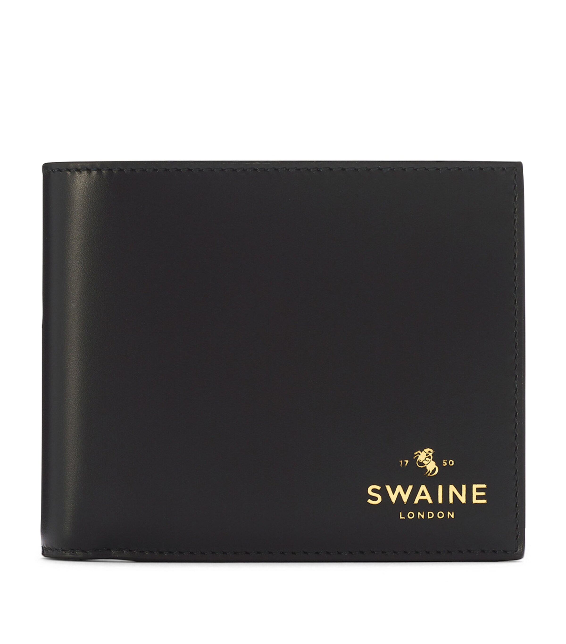Swaine Leather Bifold Coin Wallet Black Image 1