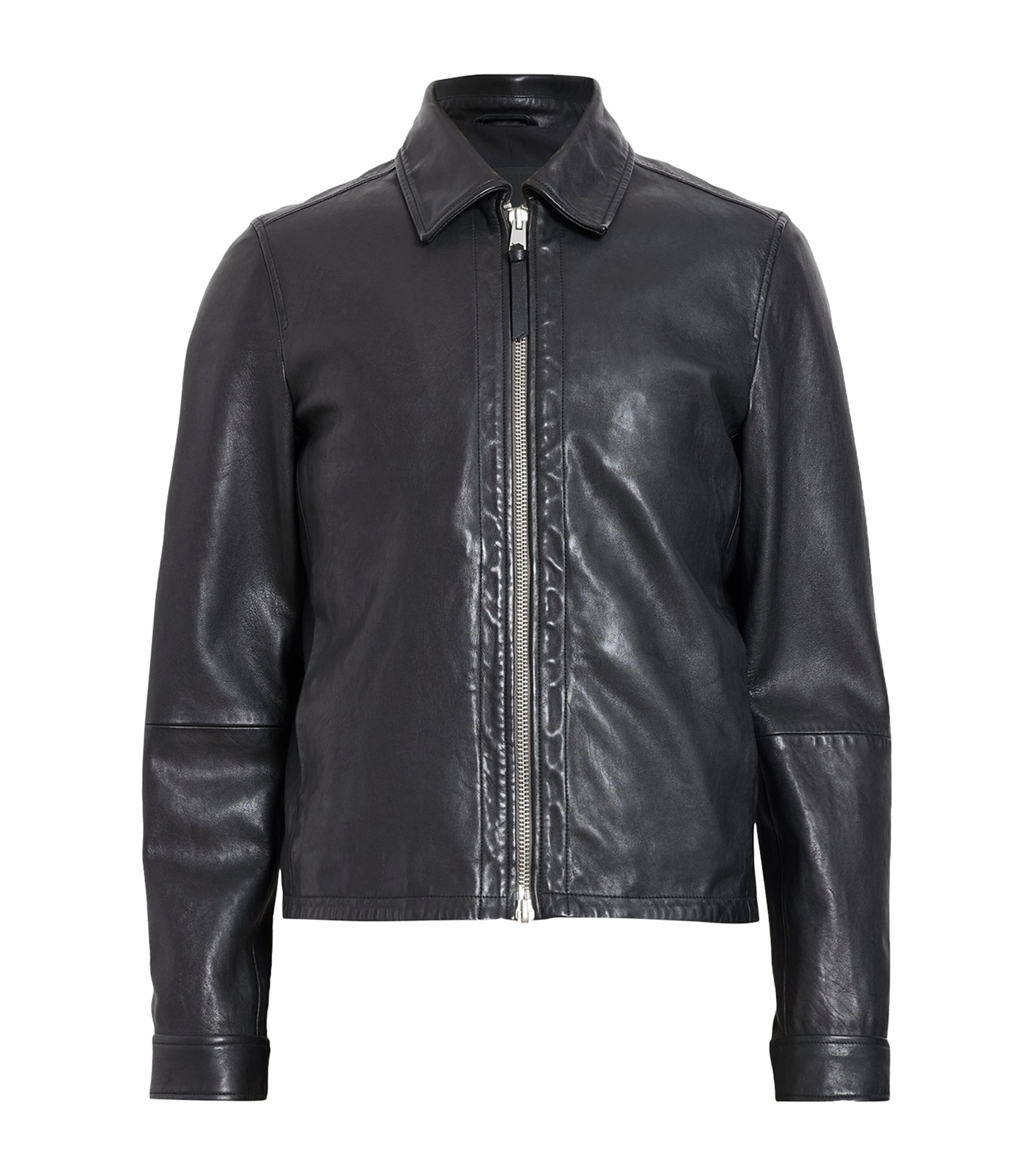 Allsaints Leather Erol Jacket In Black