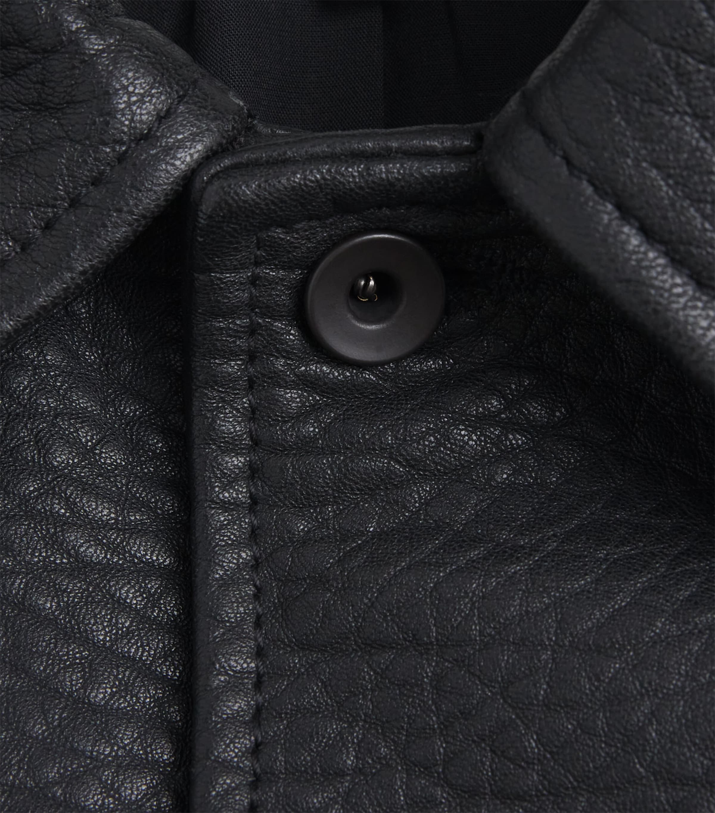 Leather Oversized Doyard Jacket BLACK Image 5