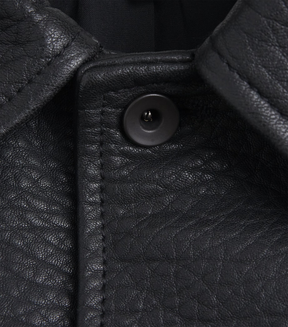 Leather Oversized Doyard Jacket BLACK Image 5