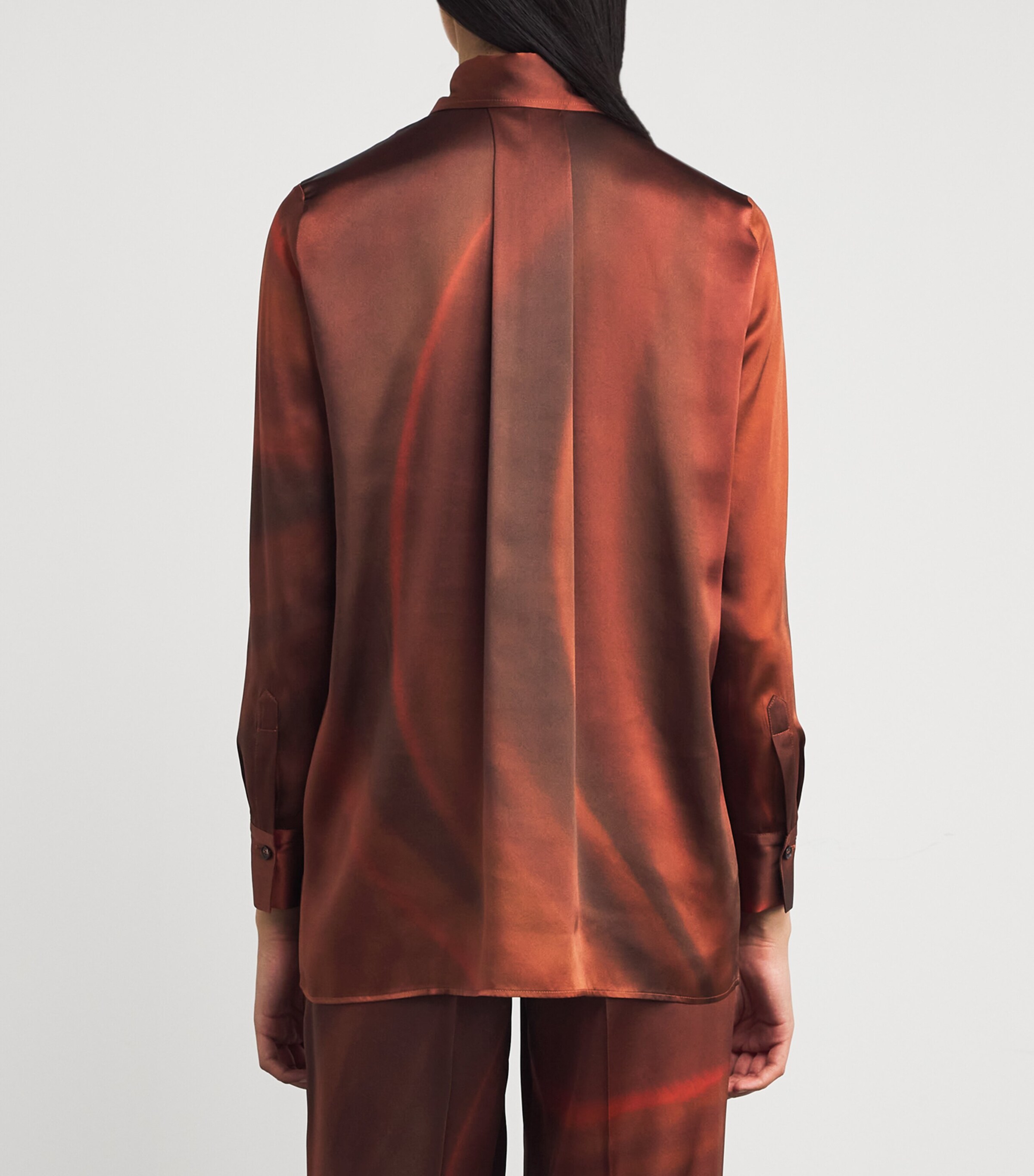 Kiton Womens Silk Shirt Brown/rust Image 4