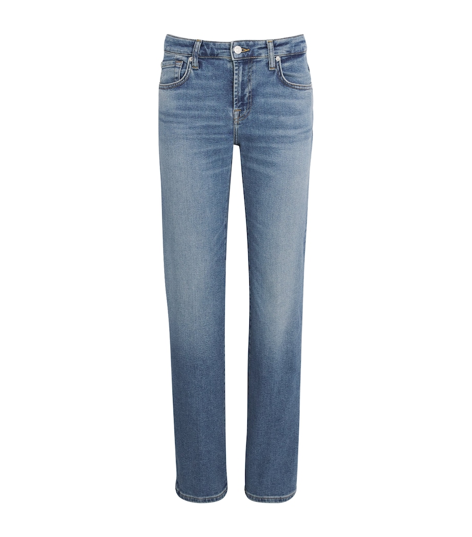 7 For All Mankind Womens Calie High-Rise Straight Jeans Fancy Image 1