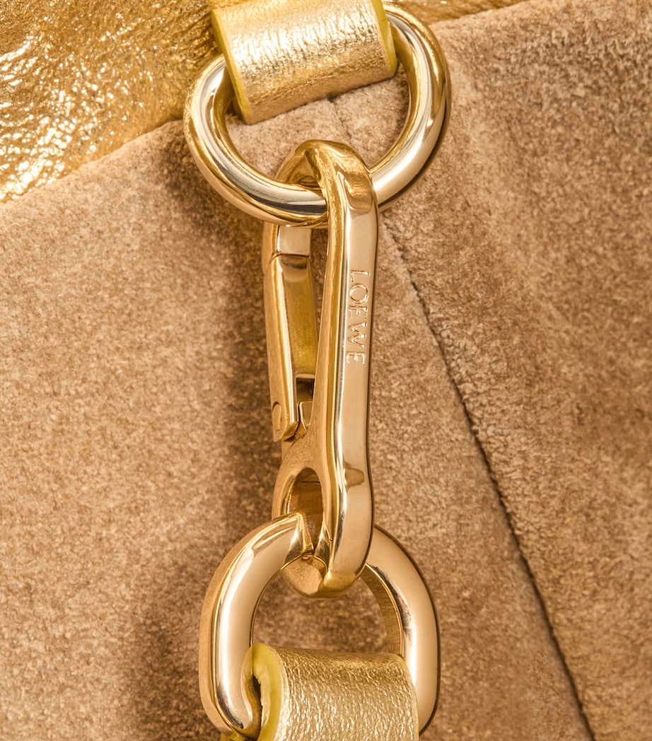 Medium Leather Scales Flamenco Clutch GOLD Image 11