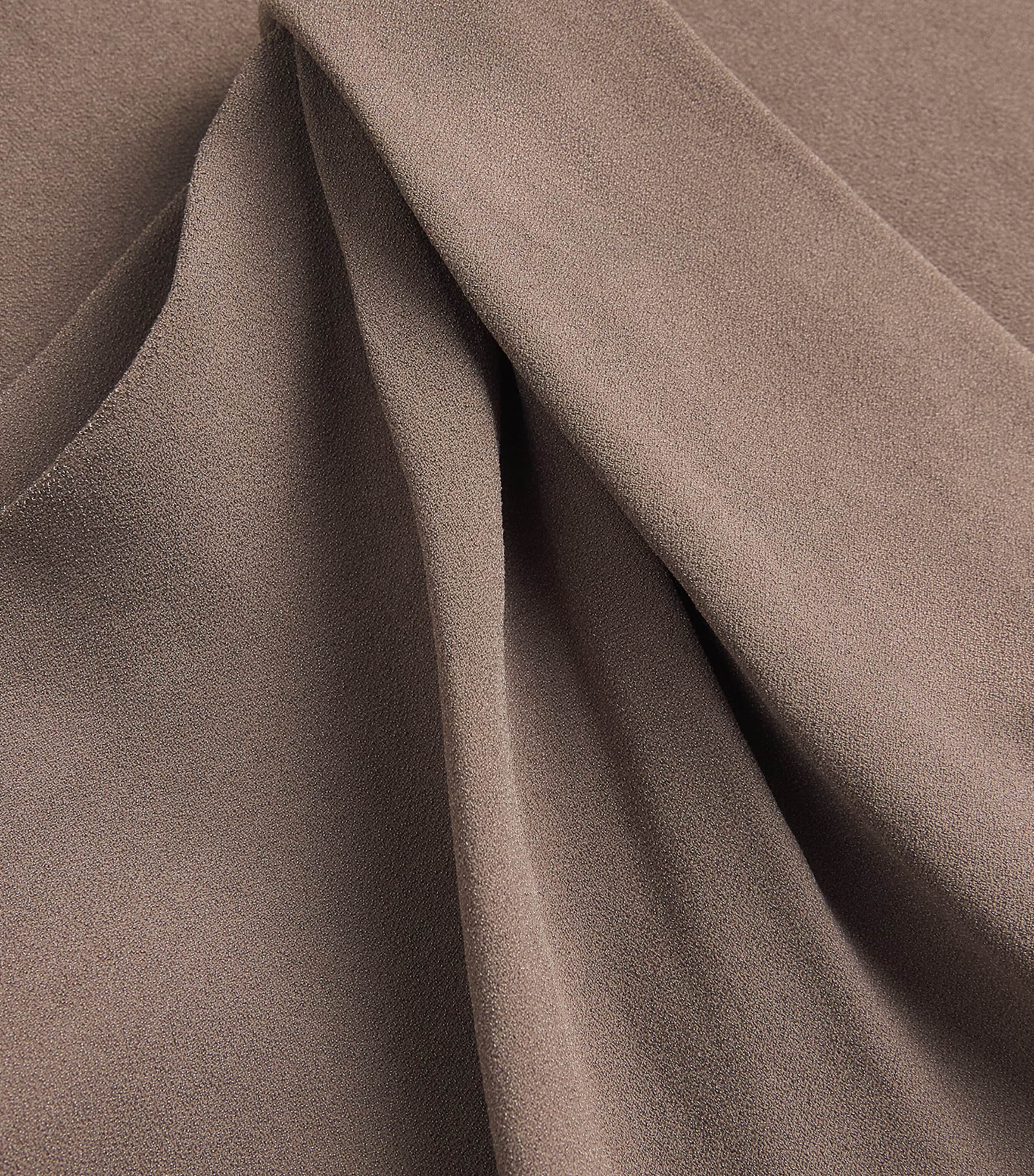 Vince Womens Crepe Draped-Shoulder Top Taupe Haze Image 6
