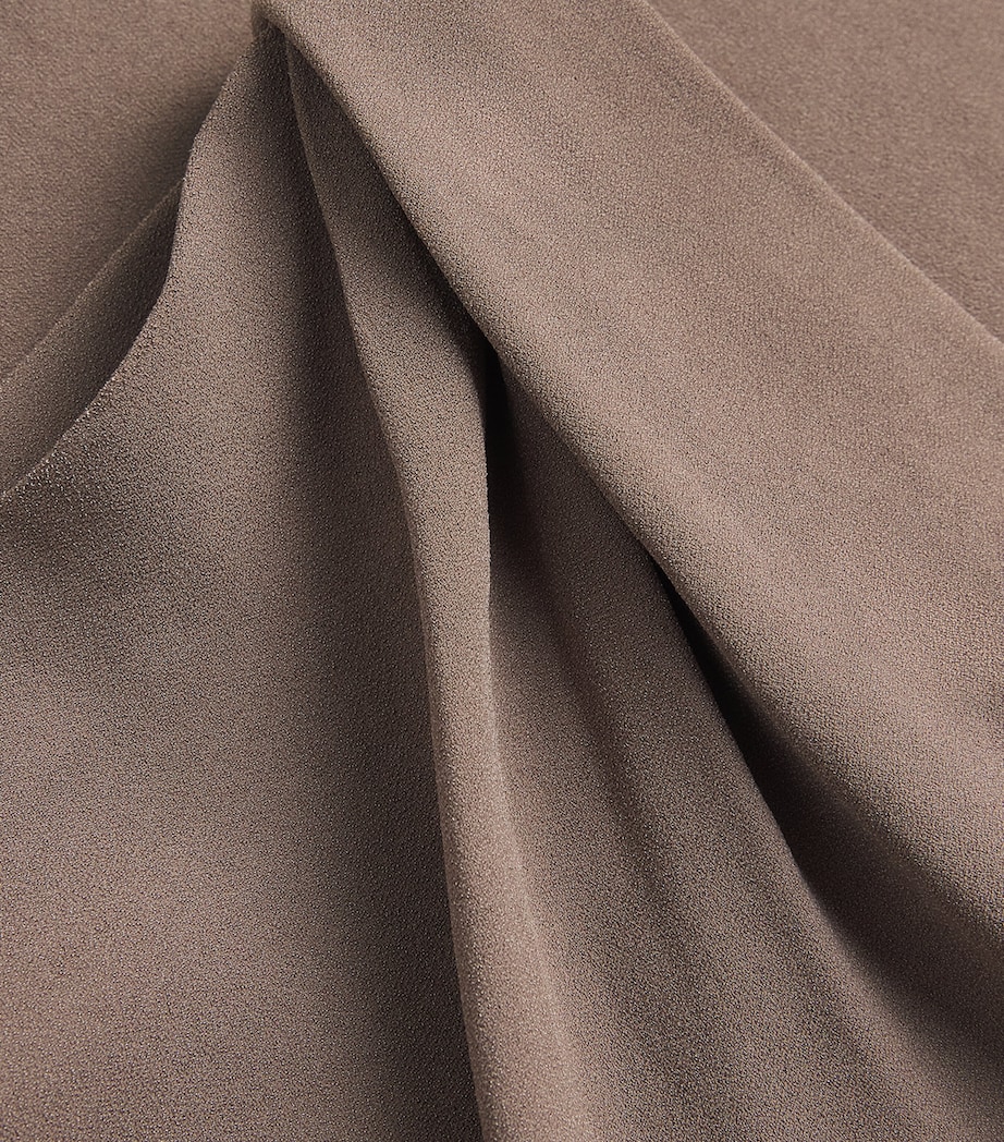 Vince Womens Crepe Draped-Shoulder Top Taupe Haze Image 6
