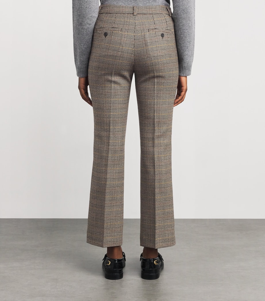 Wool Check Flared Trousers CHOCOLATE Image 4