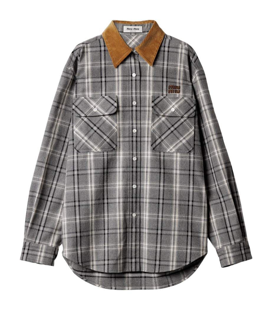 Miu Miu Womens Cotton Flannel Shirt Image 1