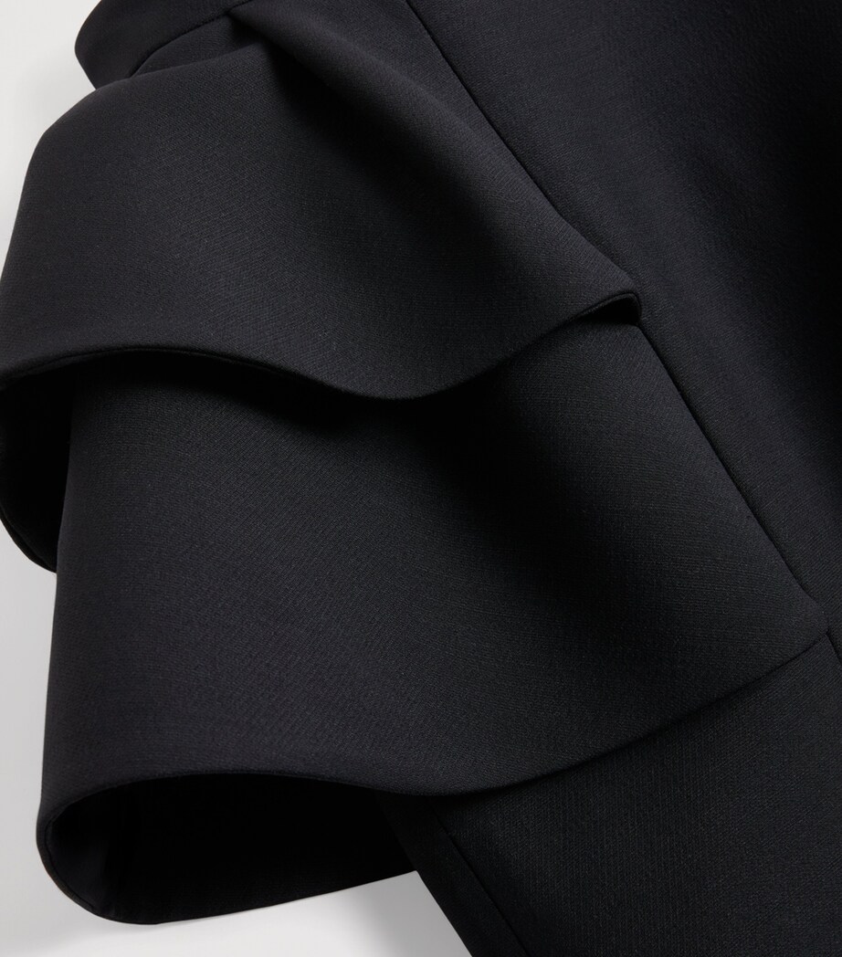 Valentino Womens Wool-Silk Ruffled Midi Skirt Image 6