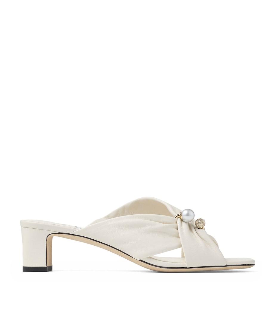 Jimmy Choo Rafi 45 Leather Heeled Mules Latte Image 1