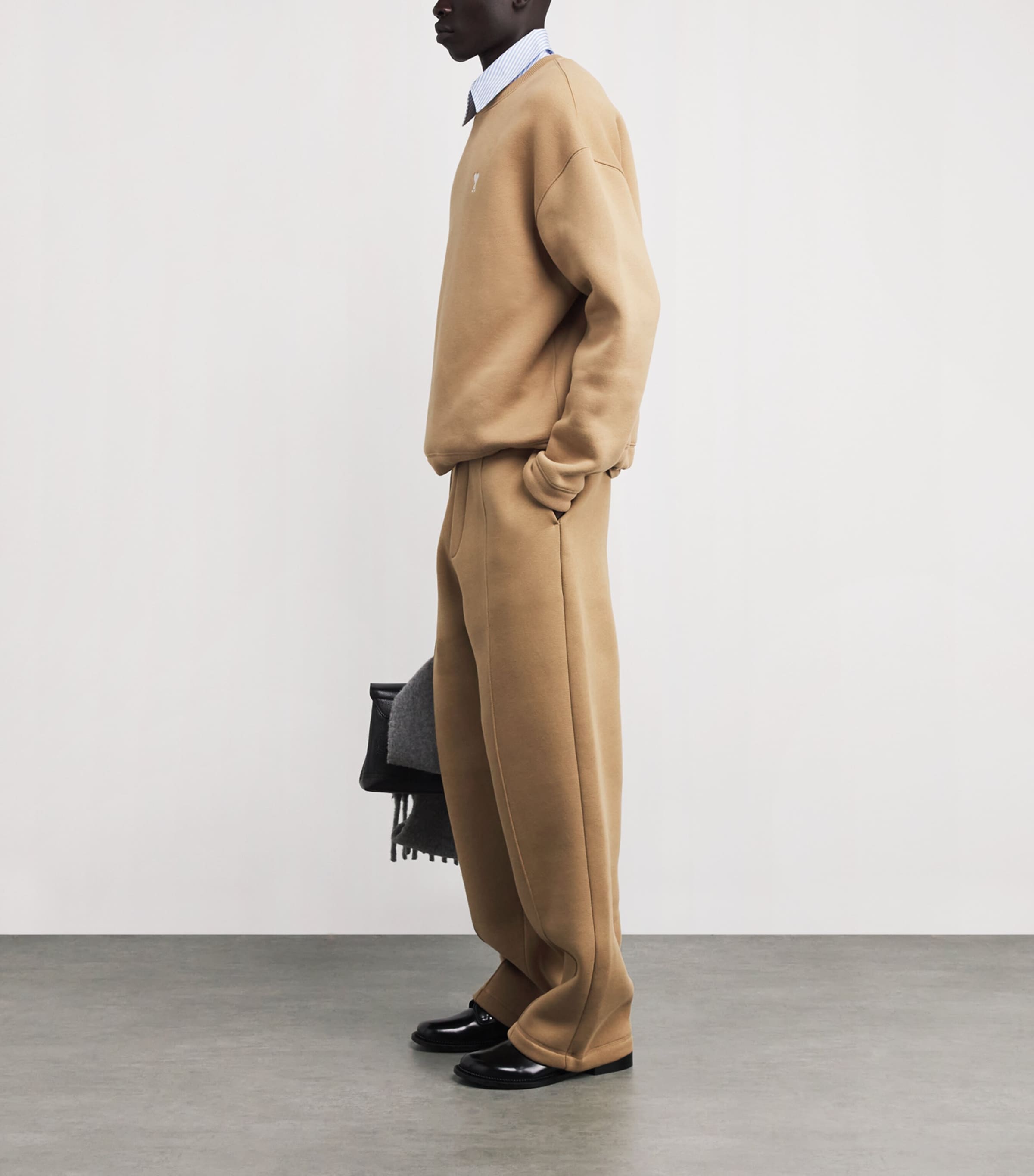 Ami de Coeur Wide-Leg Sweatpants 280 - CAMEL Image 2