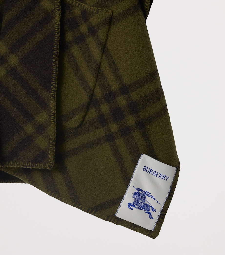 Reversible Wool Check Hooded Cape CAMP Image 5