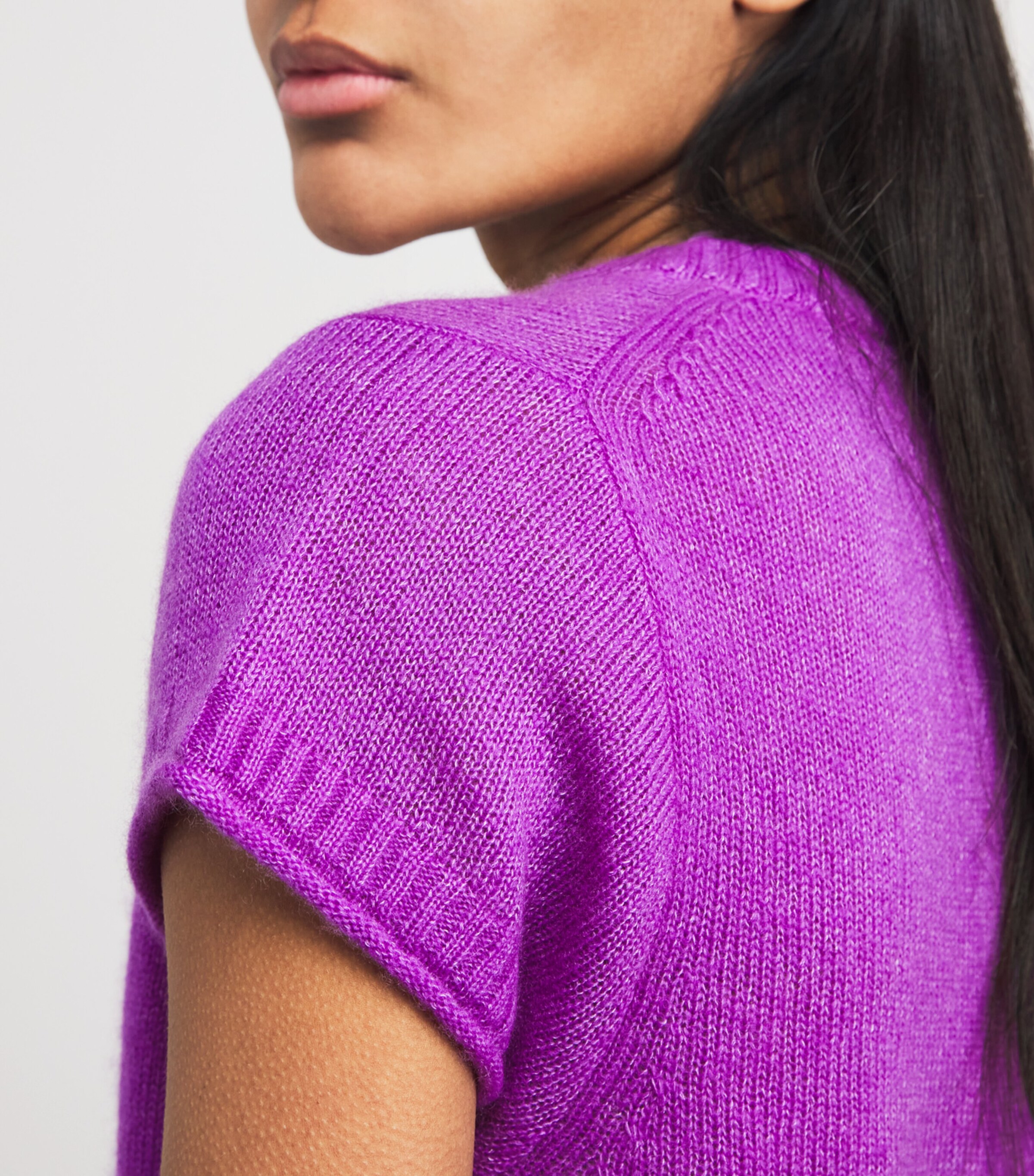 ME+EM Womens Merino Wool-Cashmere-Silk T-Shirt Violet Purple Image 3