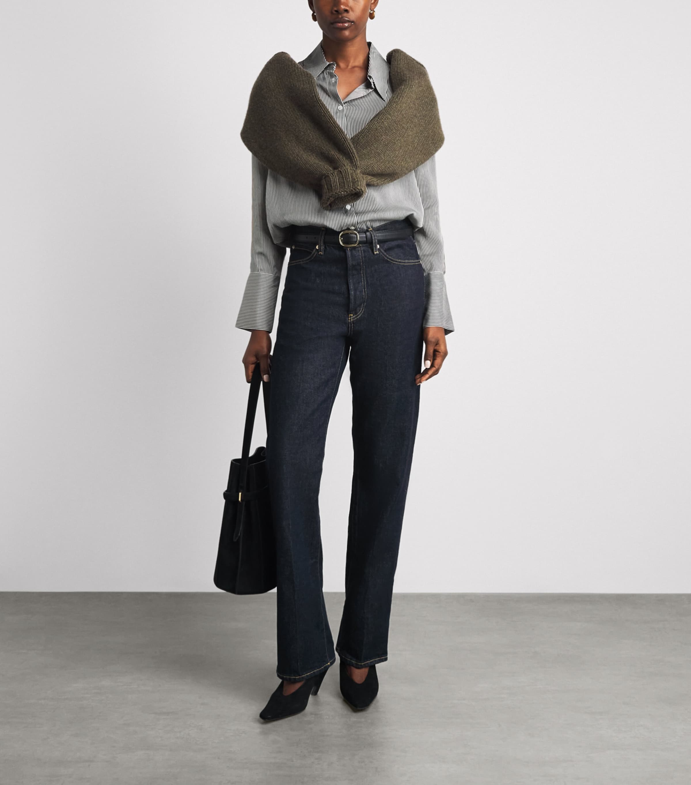 FRAME Womens The Vertical Straight Jeans Rinse Image 2