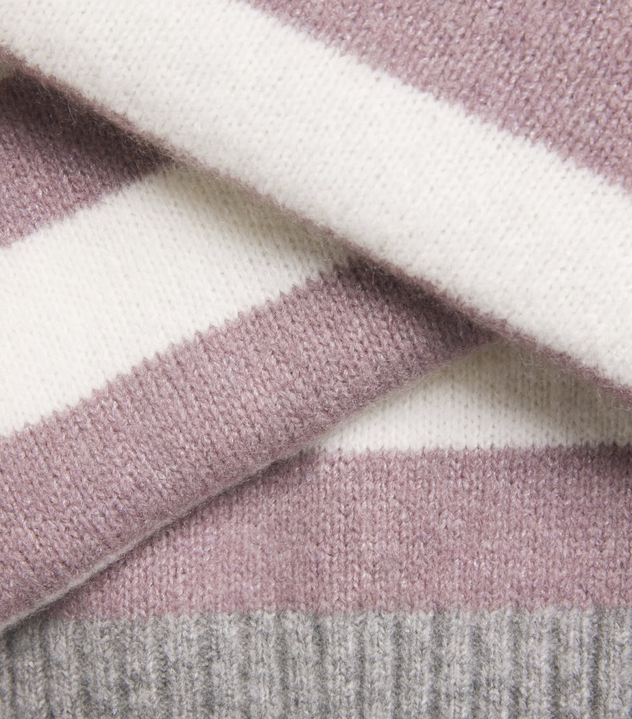 Cashmere-Blend Stripe Rollneck Sweater PANNA, MIRTILLO E GR Image 5