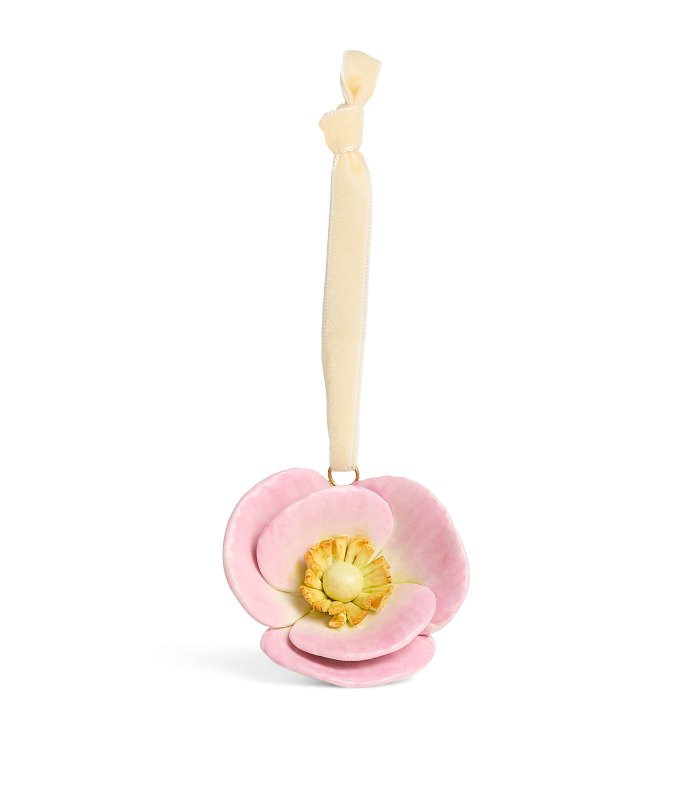 Hop Skip & Flutter Porcelain Poppy Tree Decoration In Pink