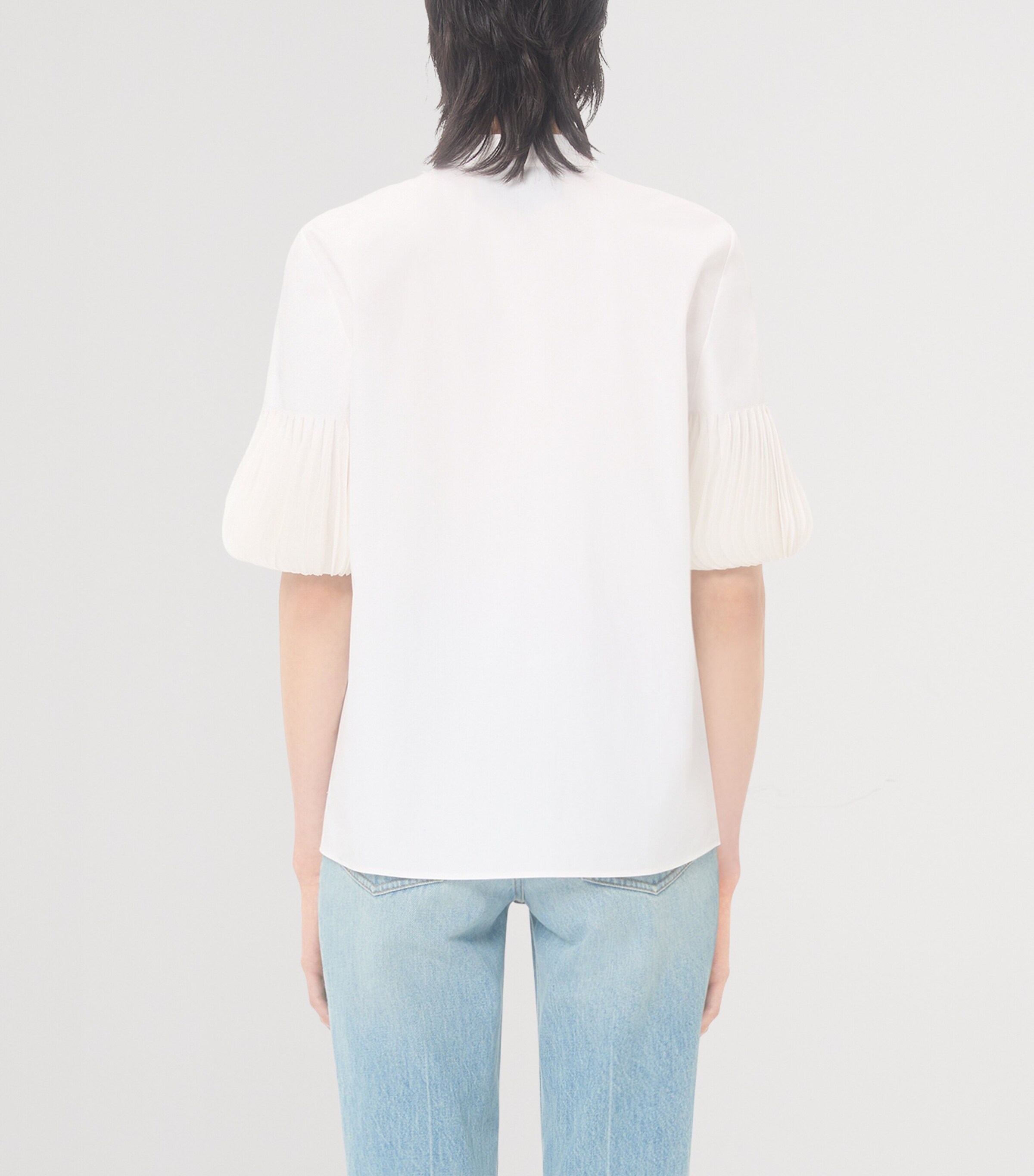 Valentino Womens Cotton Organza-Cuff Shirt Image 4