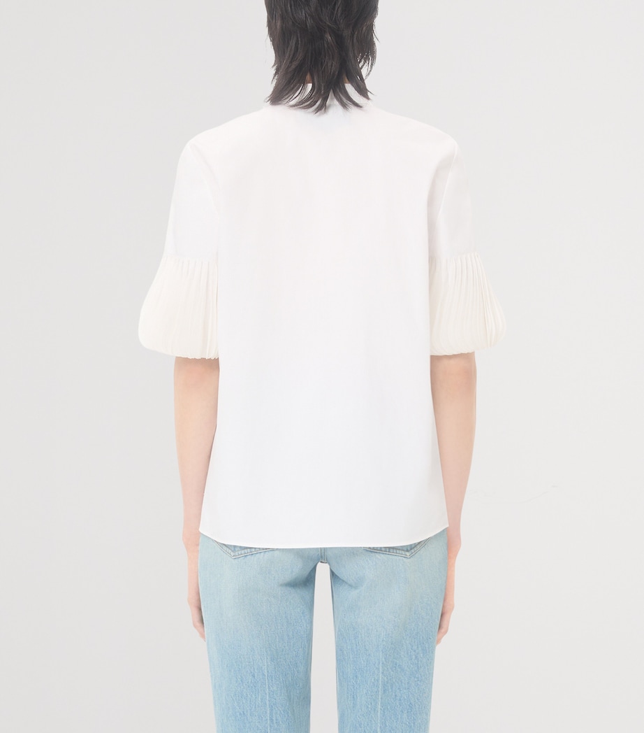Valentino Womens Cotton Organza-Cuff Shirt Image 4
