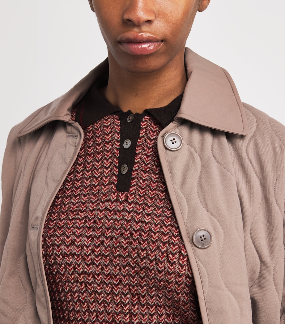 Cashmere Shrunken Polo Shirt BURNT COCOA COMBO Image 6