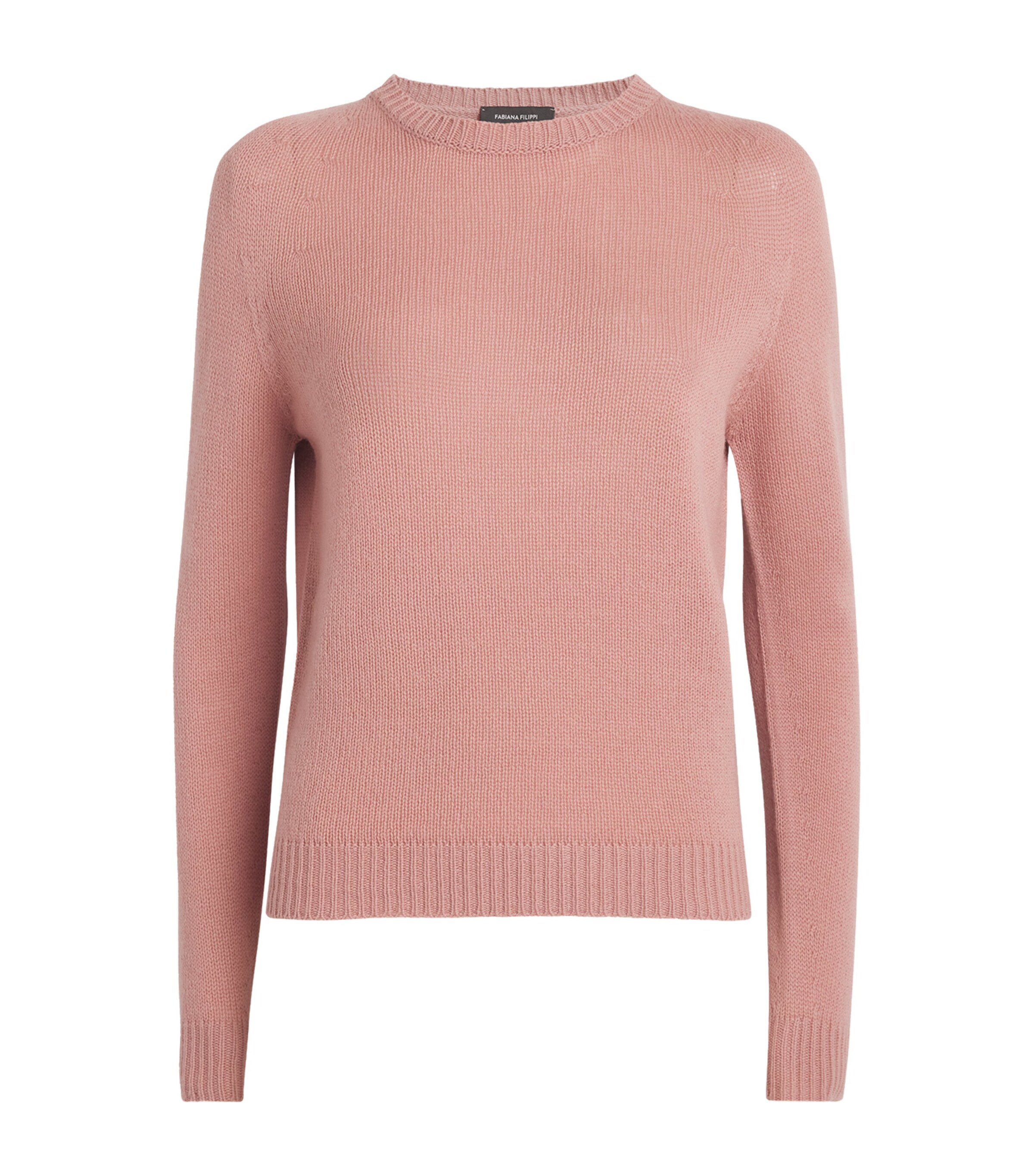 Fabiana Filippi Pink Cashmere Ribbed-Trim Sweater | Harrods VE